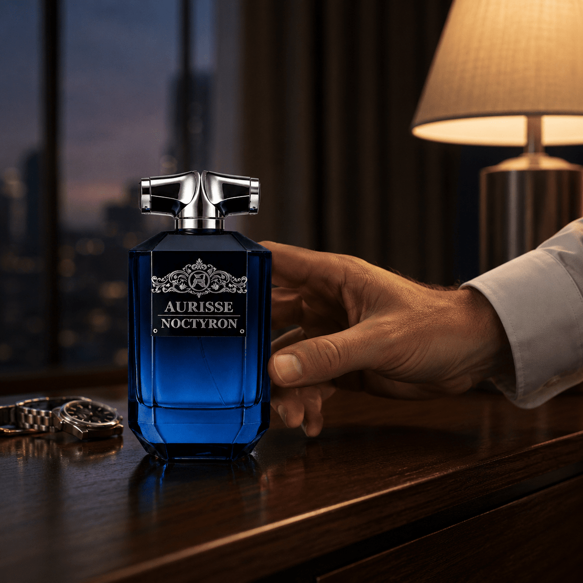 Aurisse Noctyron — Amber & Leather Perfume for Men, 100ml