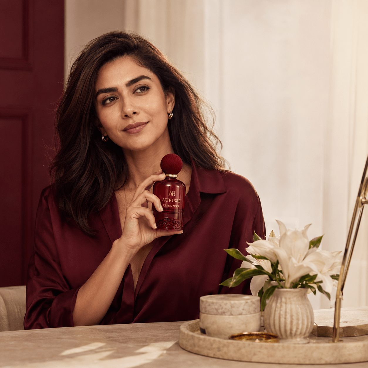 Aurisse Rubis Noir — Rose & Musk Perfume for Women, 50ml