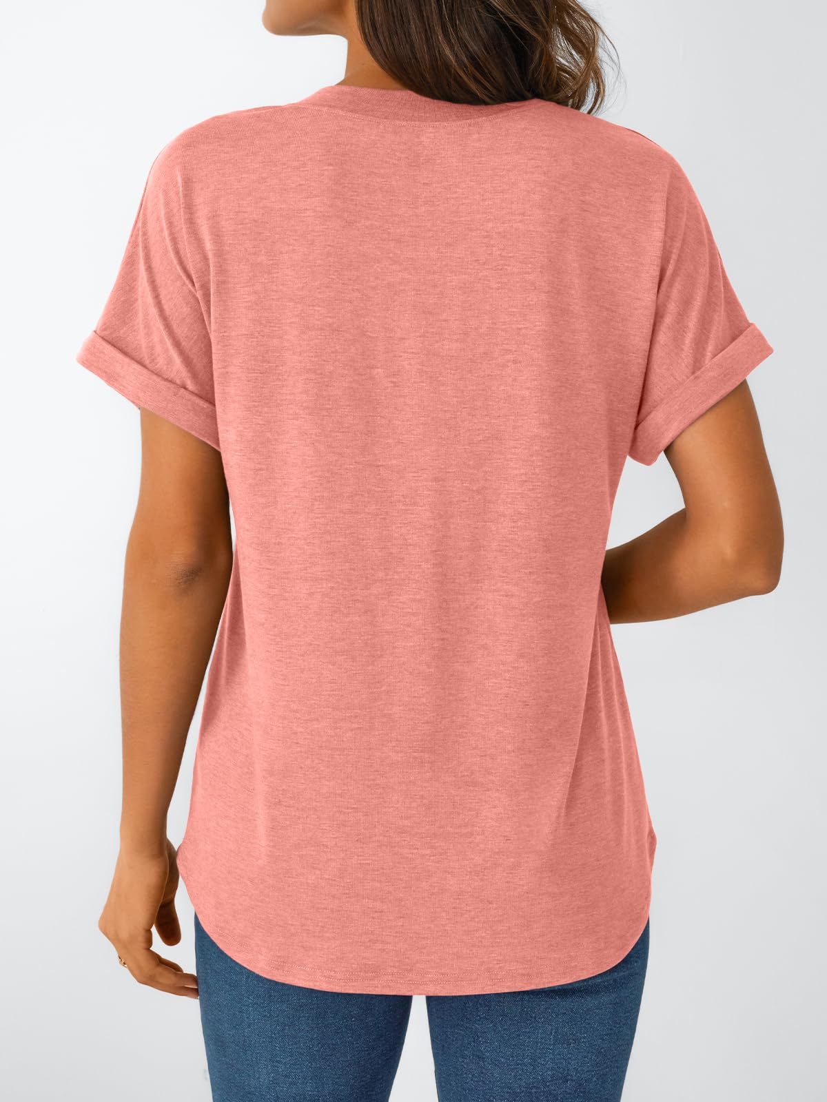 AUTOMET Women's Short Sleeve Shirts Henley Dressy Casual Summer Tops 2025 Trendy Blouses Cute T-Shirts Outfits Clothes