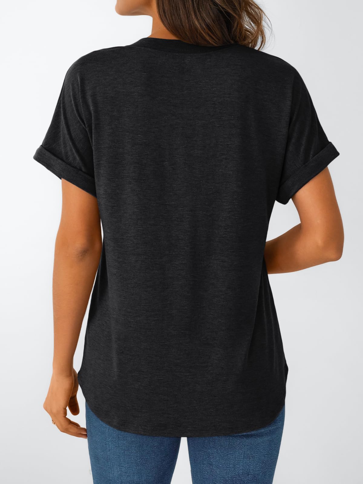 AUTOMET Women's Short Sleeve Shirts Henley Dressy Casual Summer Tops 2025 Trendy Blouses Cute T-Shirts Outfits Clothes