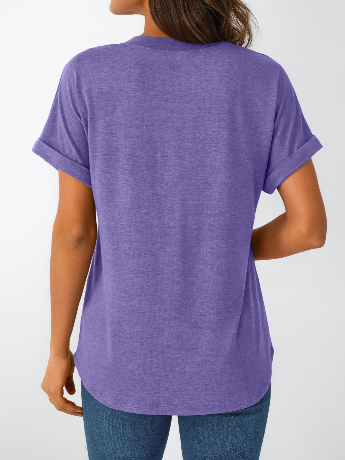 AUTOMET Women's Short Sleeve Shirts Henley Dressy Casual Summer Tops 2025 Trendy Blouses Cute T-Shirts Outfits Clothes