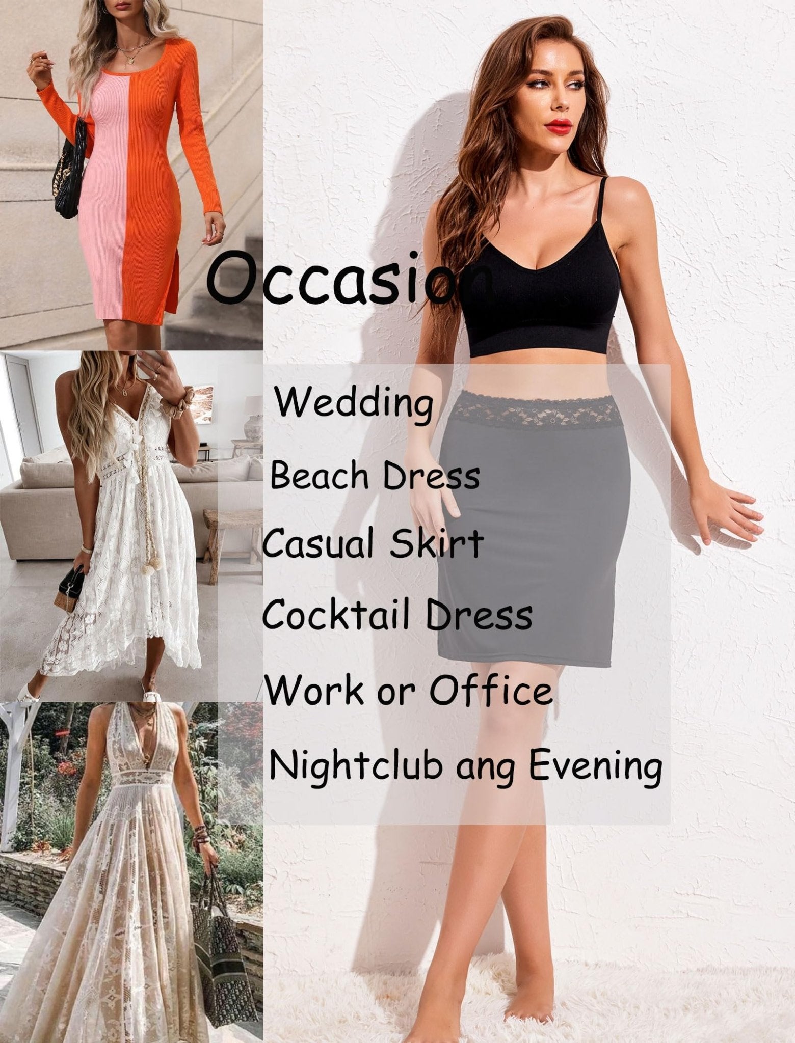 Avidlove Half Slips for Women Underskirt Slip Skirt with Floral Lace Waistband