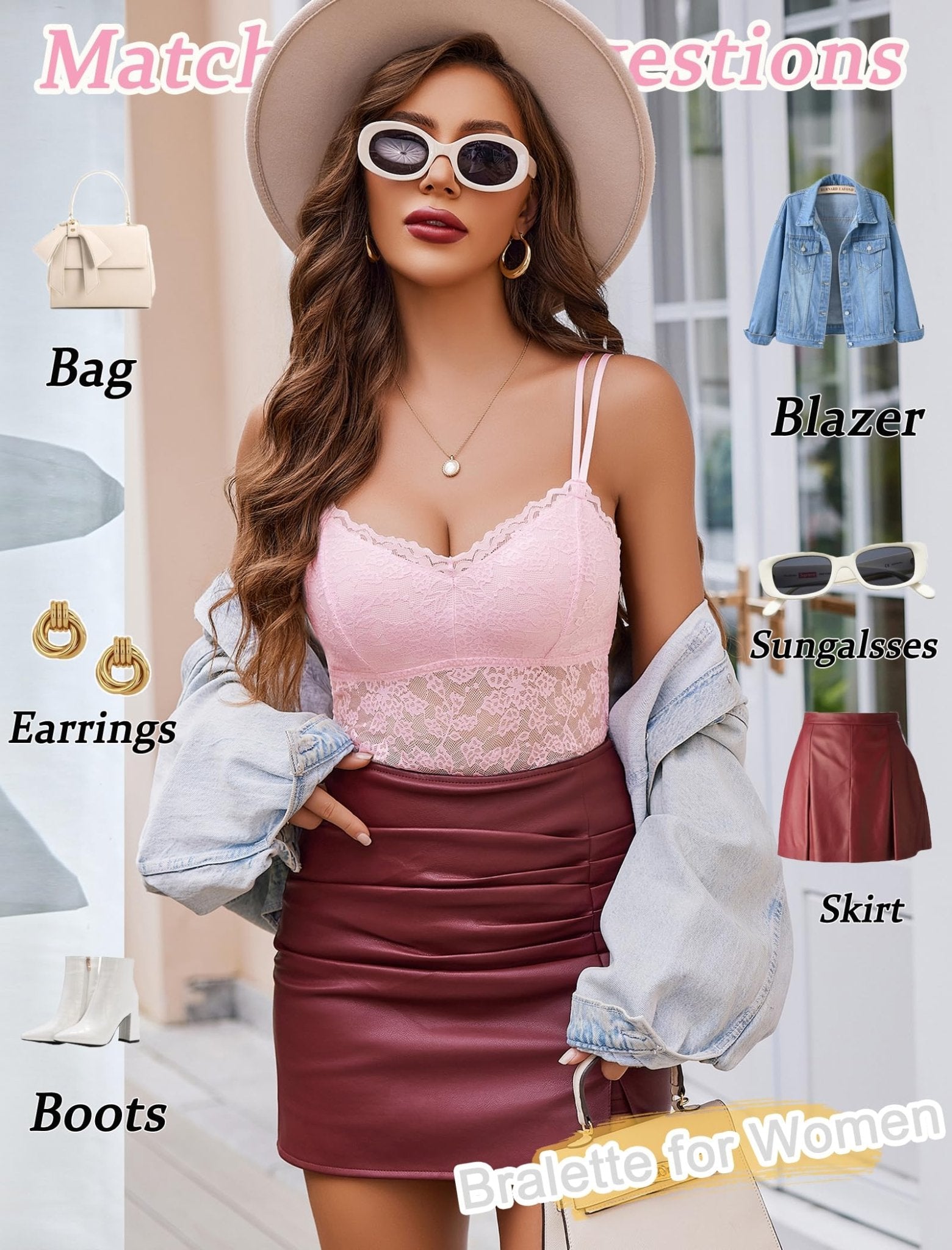 Avidlove Lace Bralette for Women V Neck Camisole Lingerie Spaghetti Strap Tube Slim Tank Top