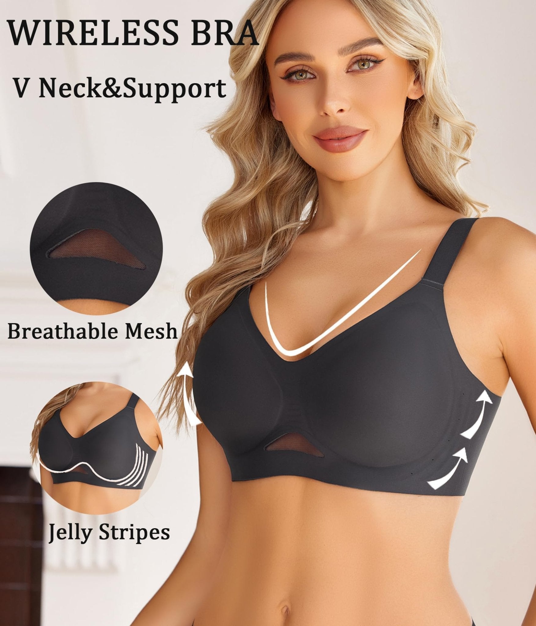 Avidlove Wireless Bras for Women Bras No Underwire Seamless Push Up Bralette Full Coverage Comfort Bra Everyday Bra