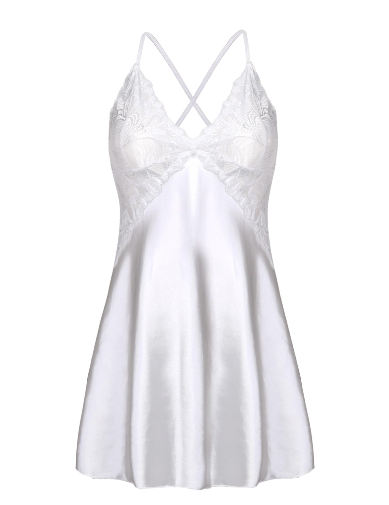 Avidlove Women Lingerie V Neck Nightwear Satin Sleepwear Lace Chemise Mini Teddy