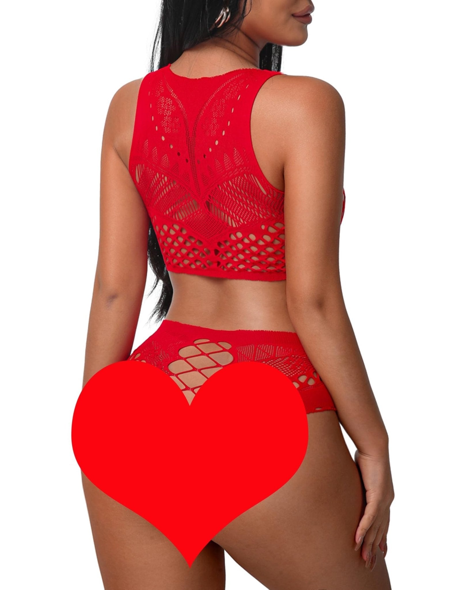 Avidlove Womens Fishnet Lingerie for Women Sexy Two Piece Lingerie Set Stripper Outfit