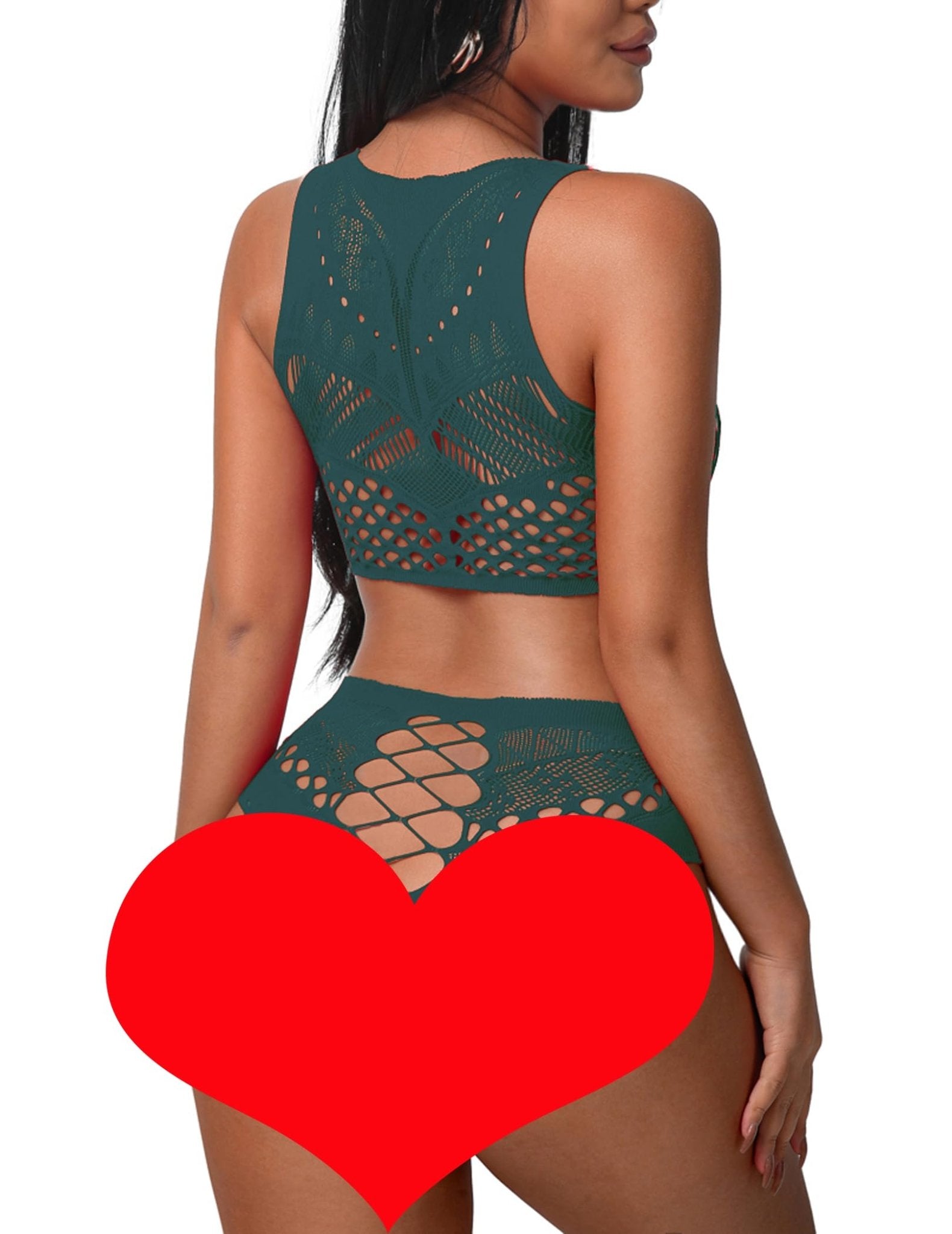 Avidlove Womens Fishnet Lingerie for Women Sexy Two Piece Lingerie Set Stripper Outfit