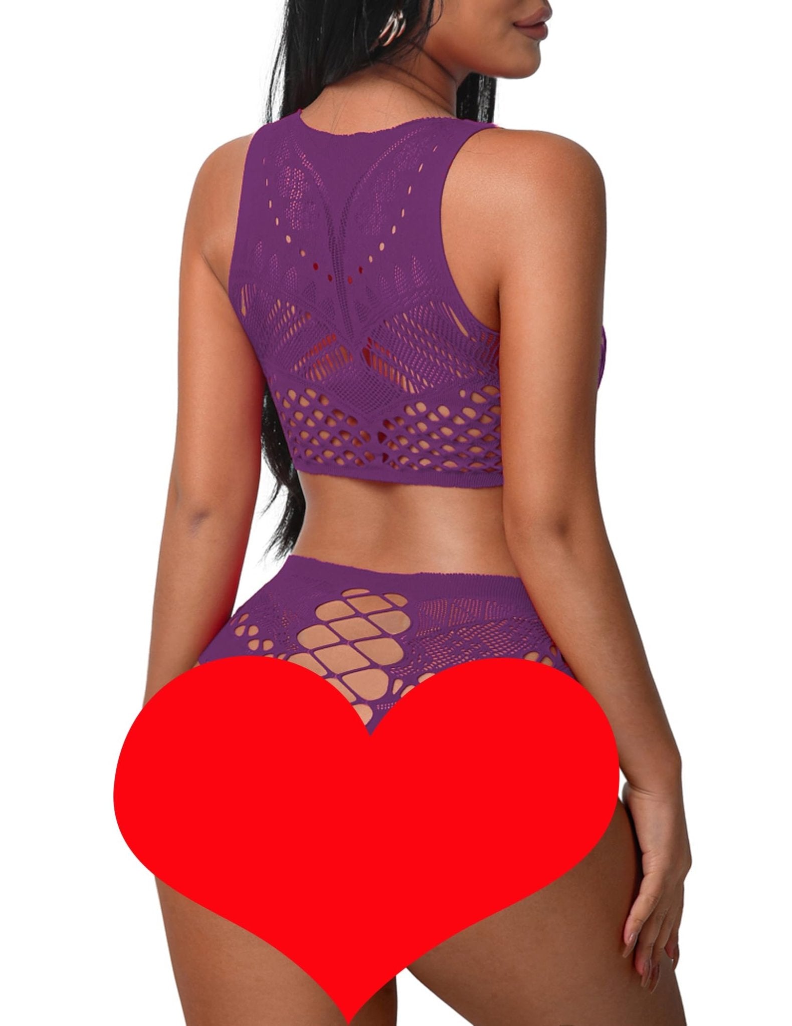Avidlove Womens Fishnet Lingerie for Women Sexy Two Piece Lingerie Set Stripper Outfit
