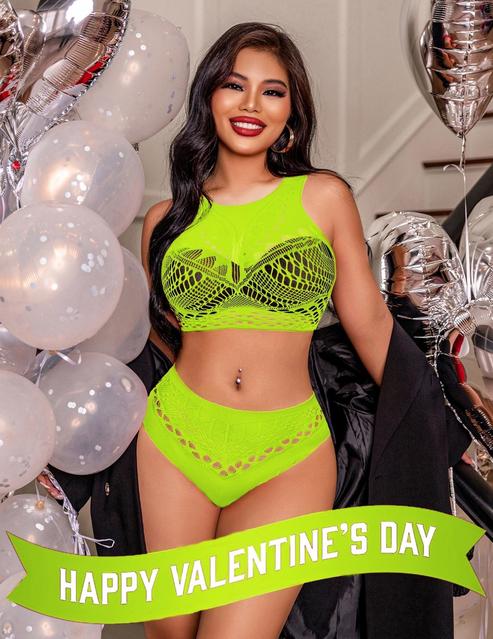 Avidlove Womens Fishnet Lingerie for Women Sexy Two Piece Lingerie Set Stripper Outfit