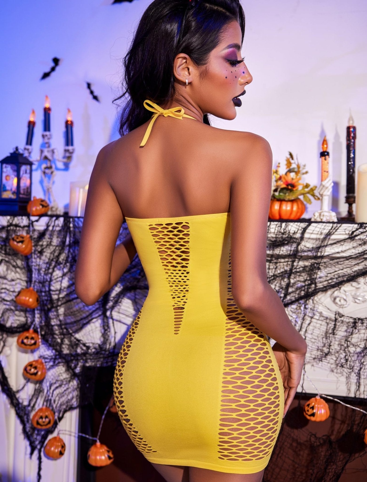 Avidlove Womens Lingerie Fishnet Dress Mesh Badydoll Fishnet Bodysuit See Through Chemise