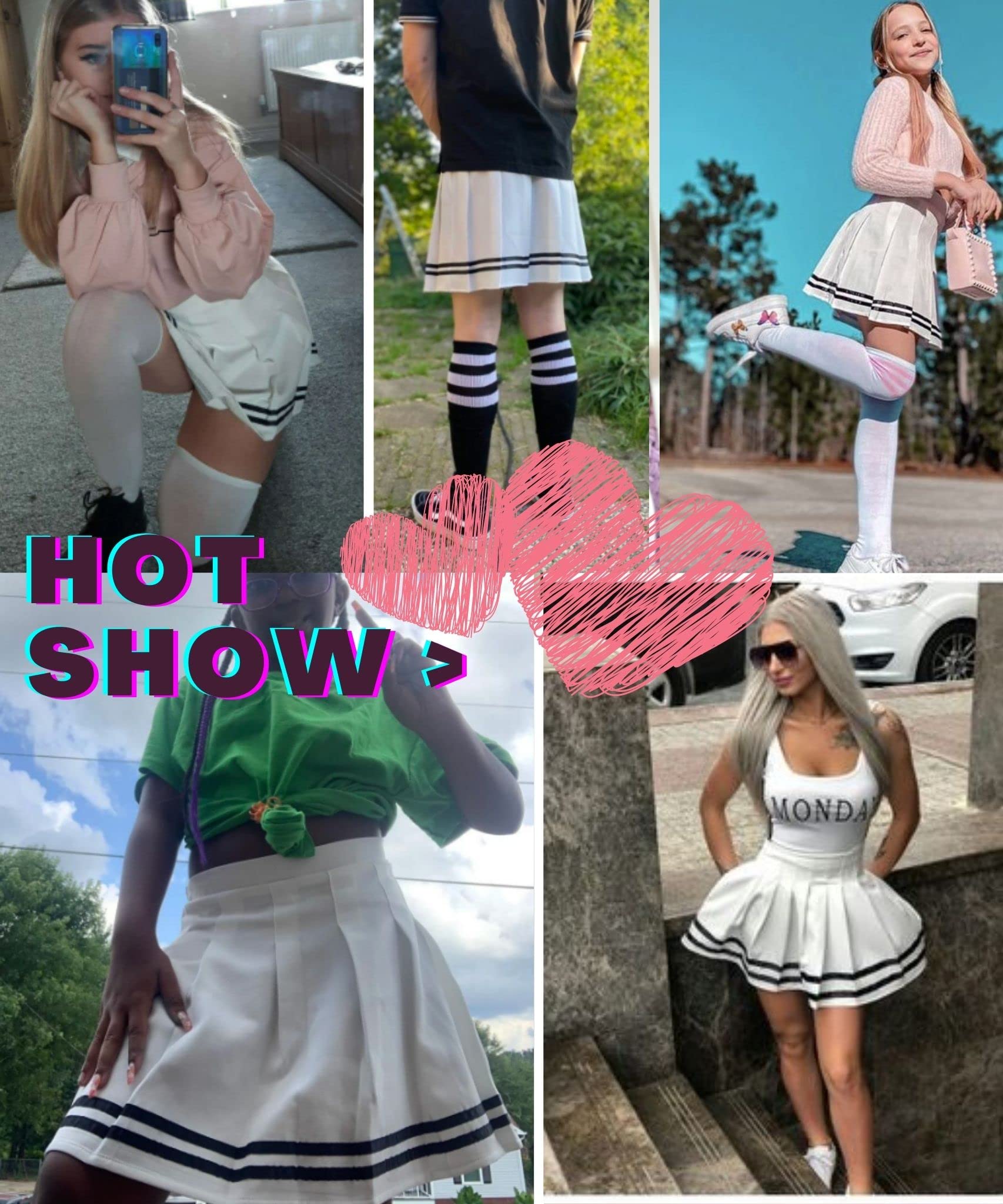 Avidlove Womens Pleated Skirt School Uniform Skirt Mini Skirt Pleated Cheer Skirt