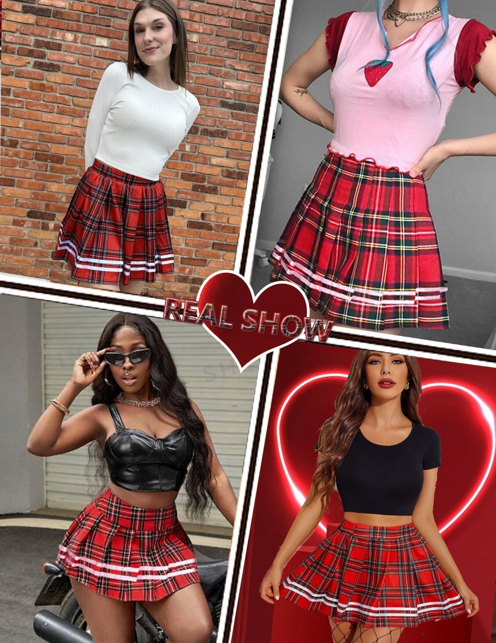 Avidlove Womens Pleated Skirt School Uniform Skirt Mini Skirt Pleated Cheer Skirt