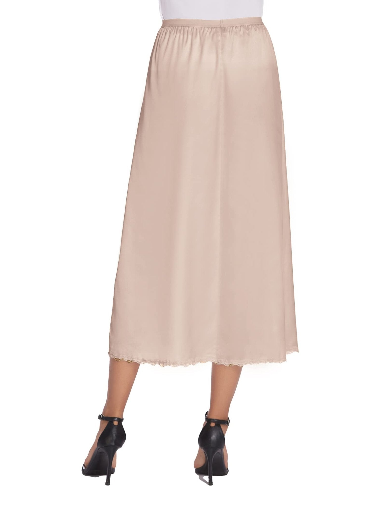 Avidlove Women's Satin Half Slip 36" Lace Long Underskirt S-XXL