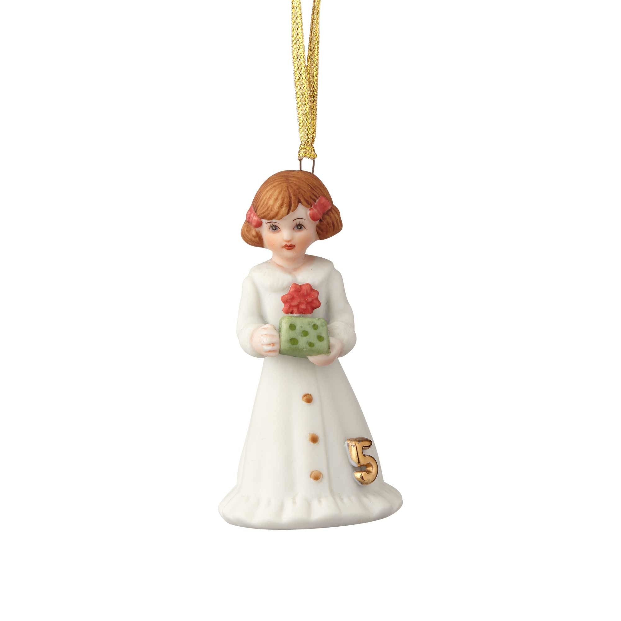 Growing Up Girl Ornament - Brunette Babies 1st