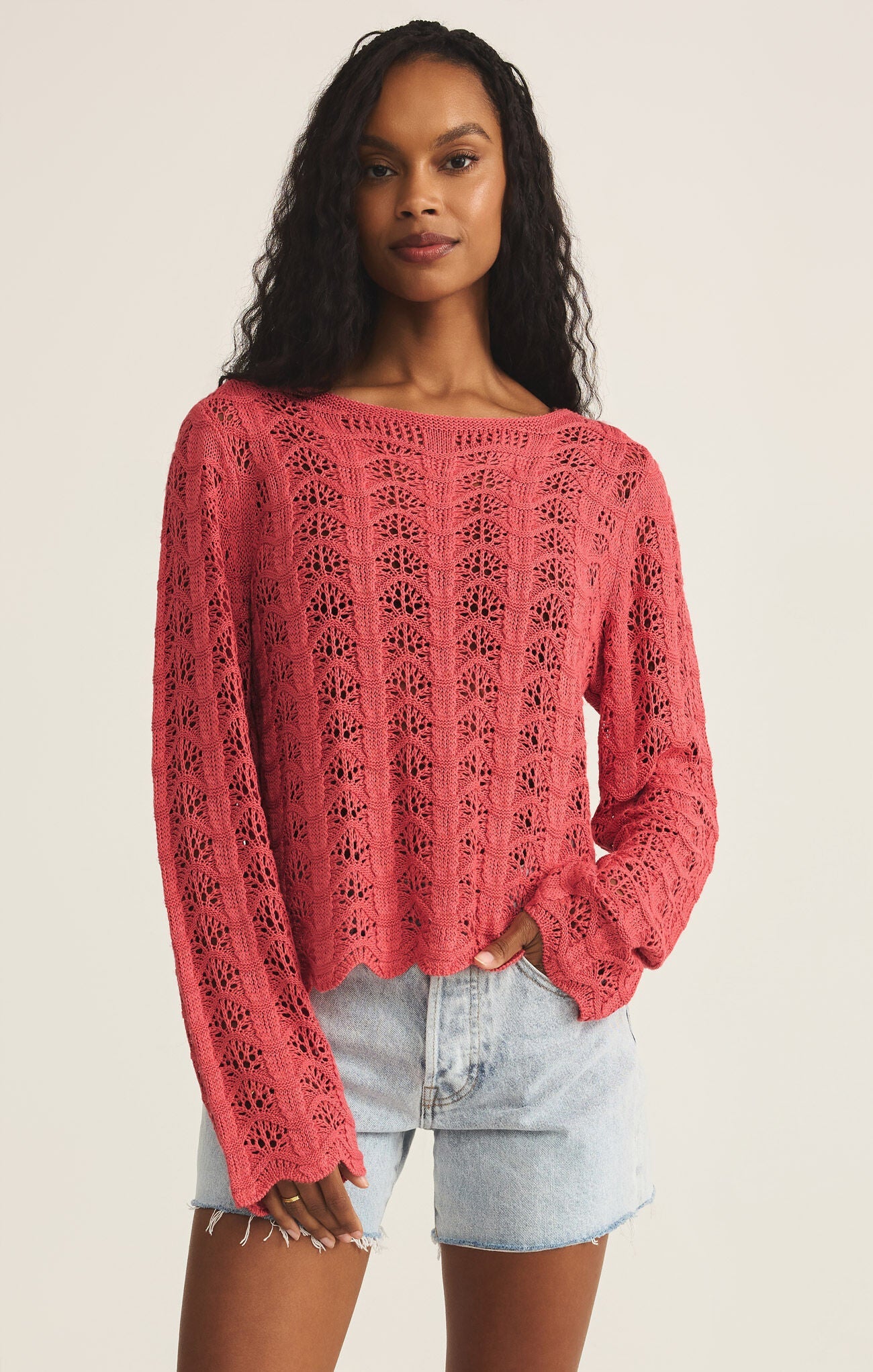 Azura  Crochet Sweater Persimmon