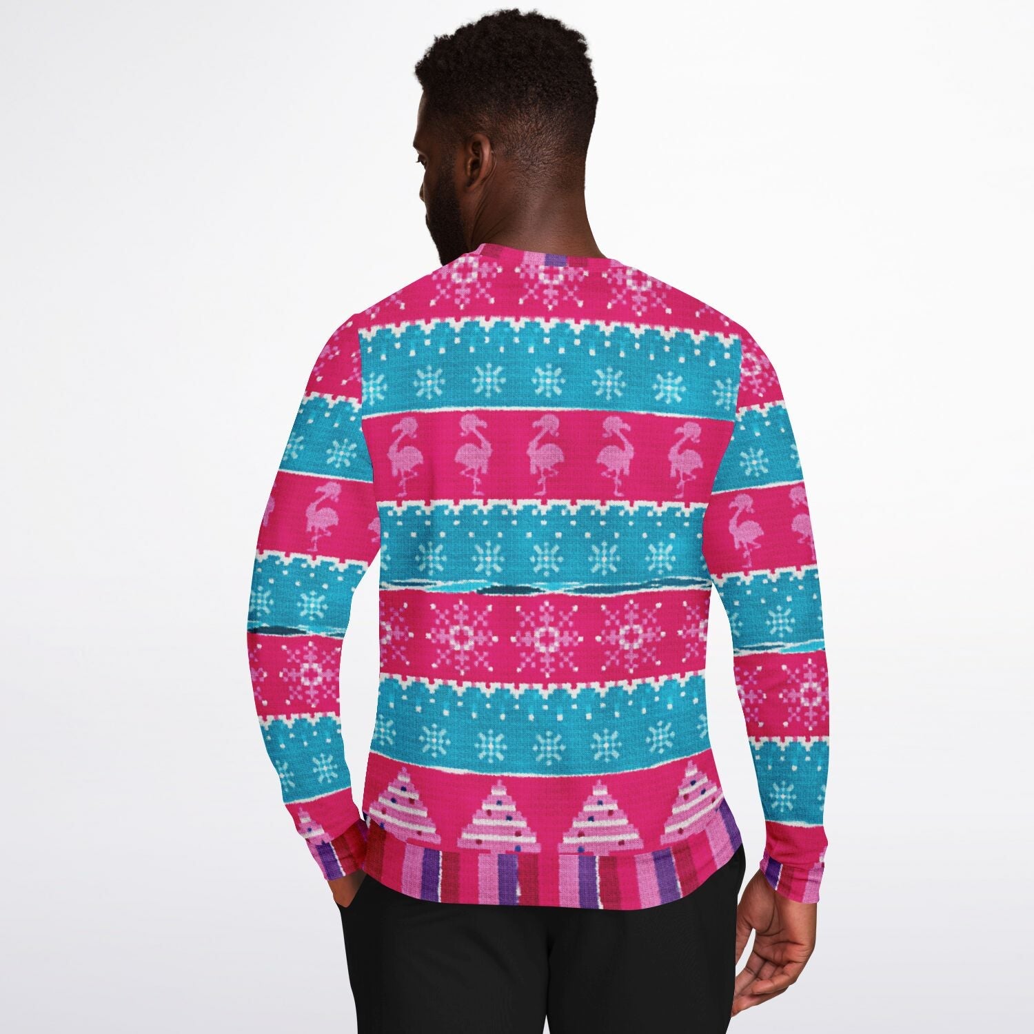 Relaxin' Santa Flamingo Ugly Christmas Sweatshirt