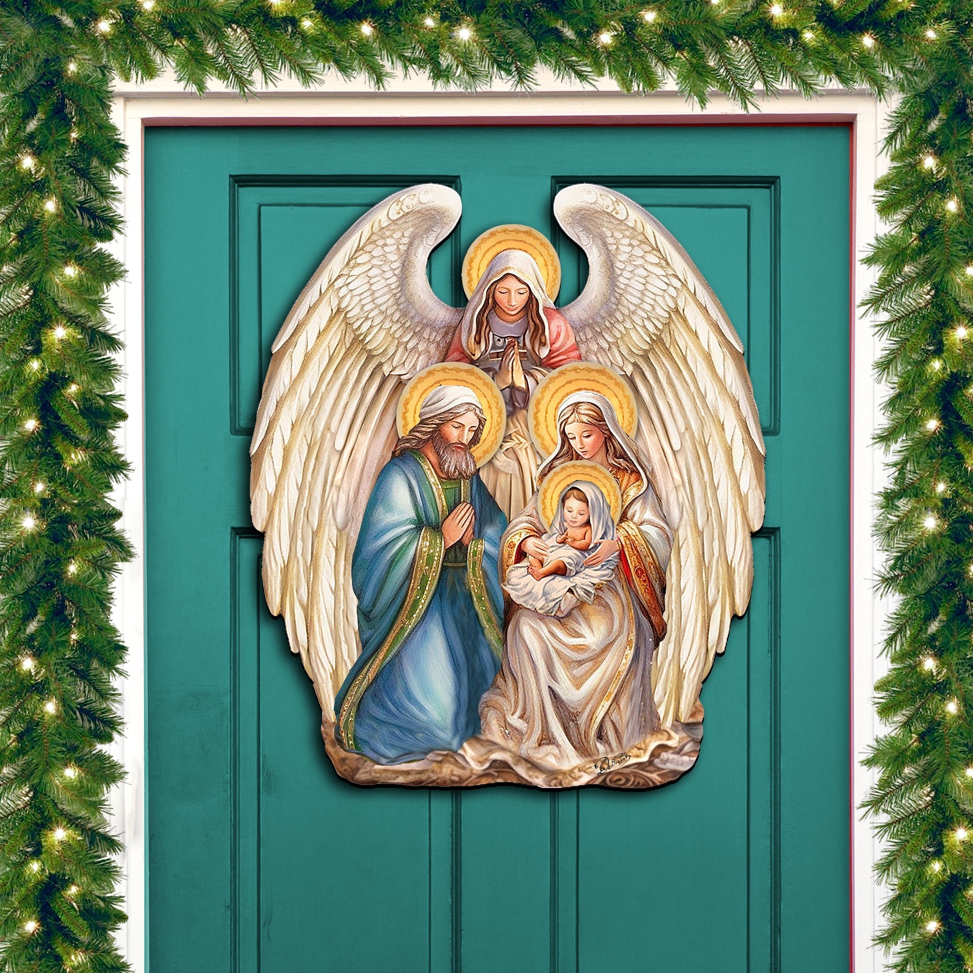Nativity with Angel Holiday Door Decor  by G. Debrekht - Christmas Decor - 8611056H