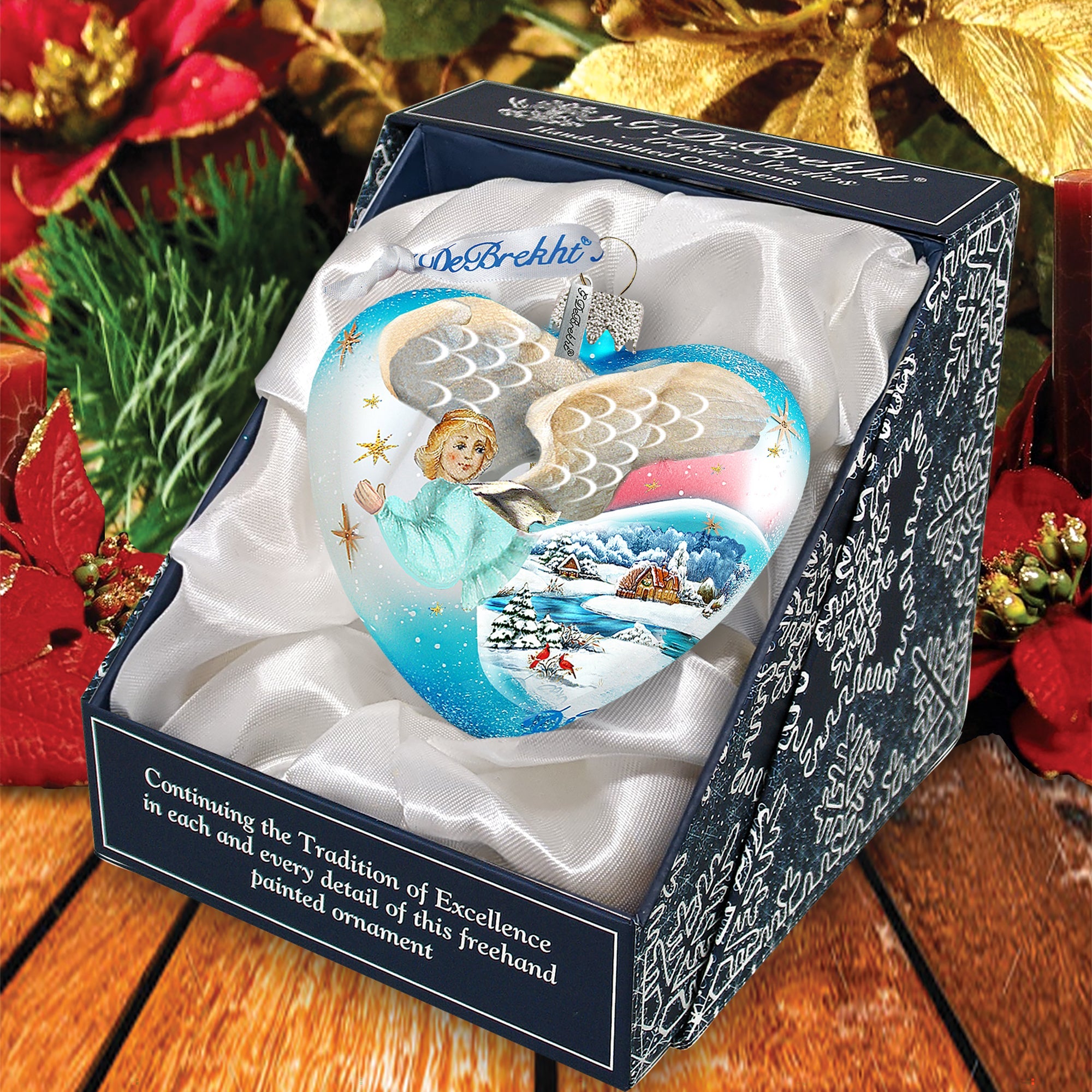 Angel Heart Glass Ornament by G. DeBrekht - Nativity Holiday Décor - 73163