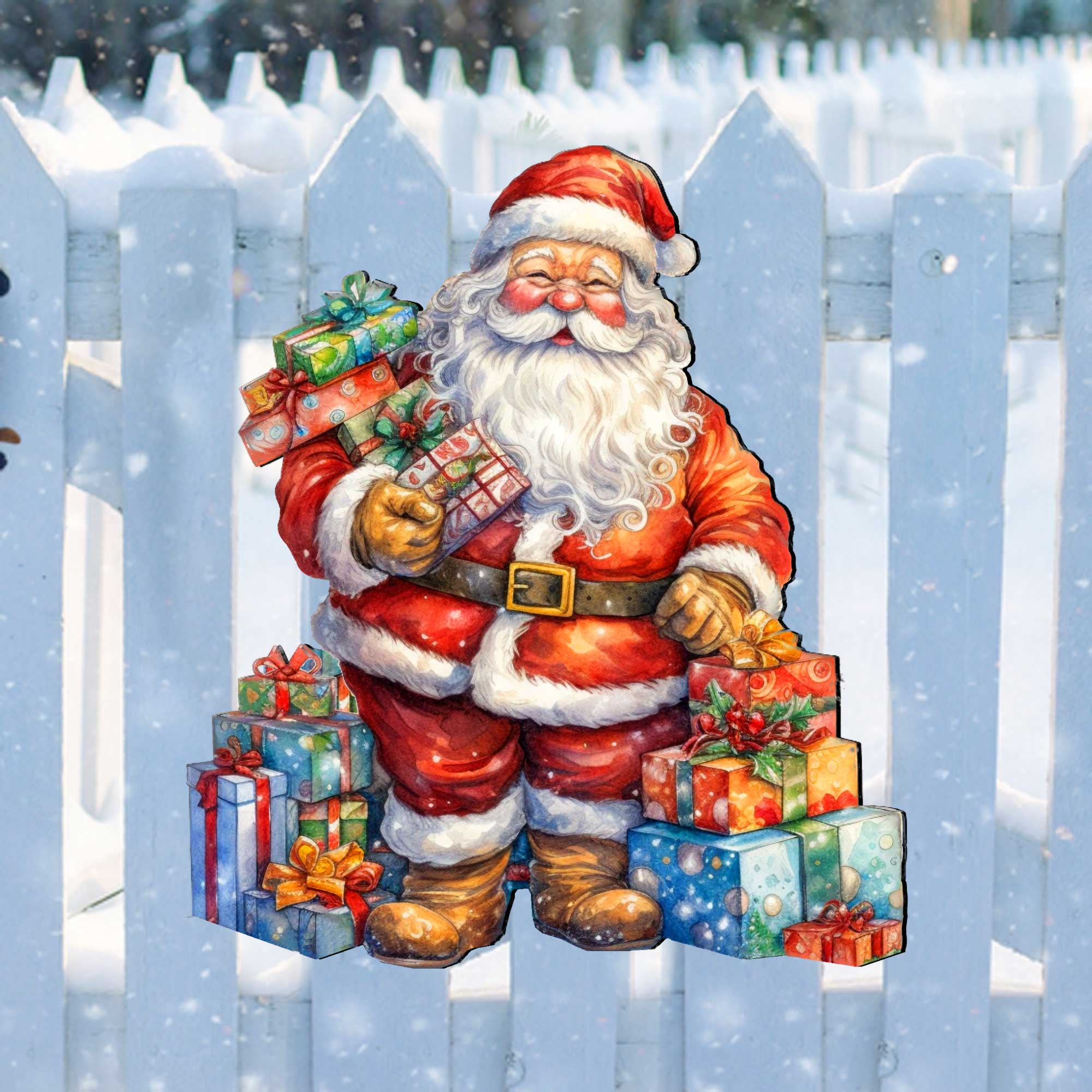 Heartwarming Gifts for All Outdoor Garden Decor Set of 3 by G. Debrekht - Christmas Santa Snowman Decor - 8120130MS3