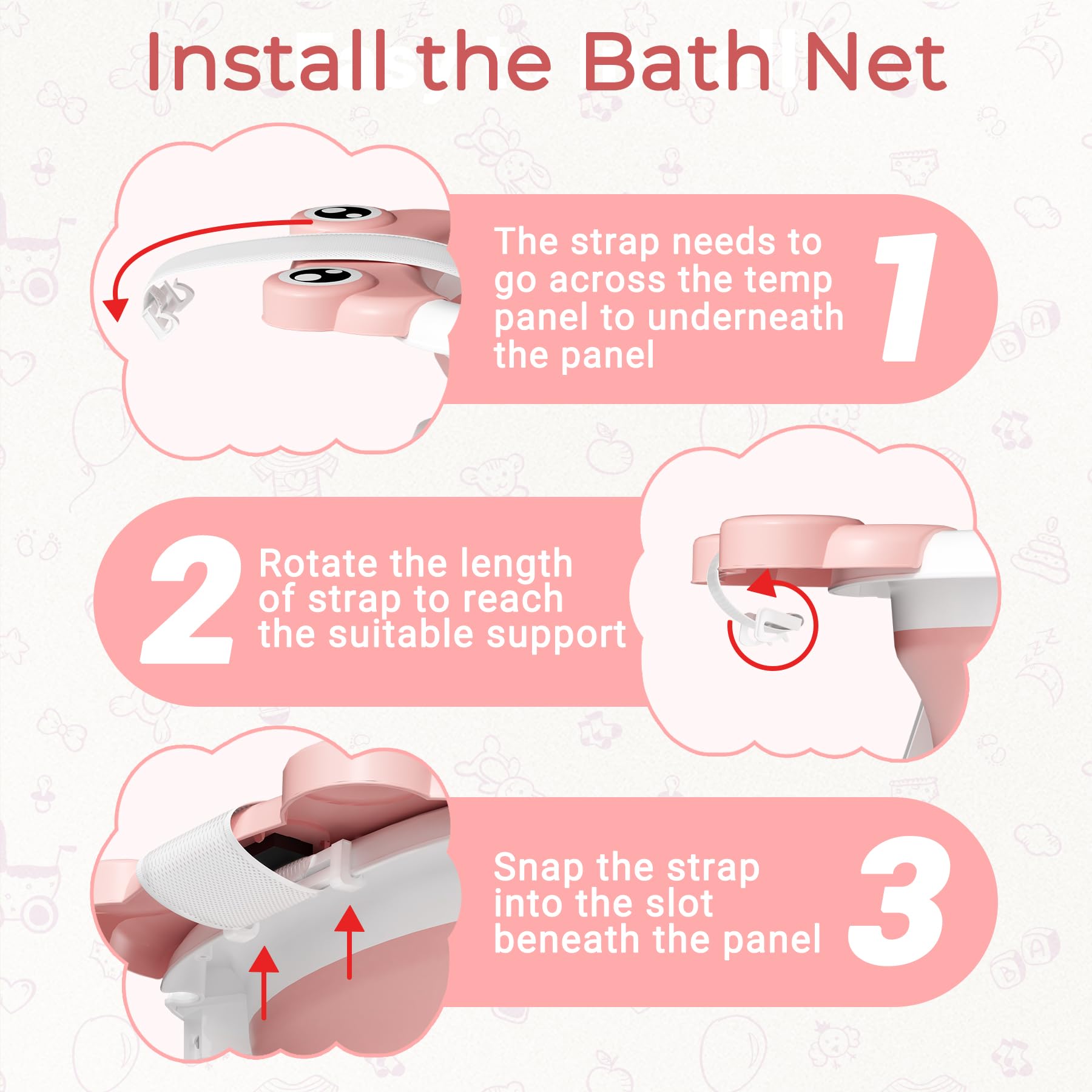 Baby Bathtub, Collapsible Newborn Bathtub for Infant to Toddler 0-24 Months with Soft Cushion and Thermometer,Portable Travel Newborn Tub with No-Slip Feet, Baby Shower Gifts,Green