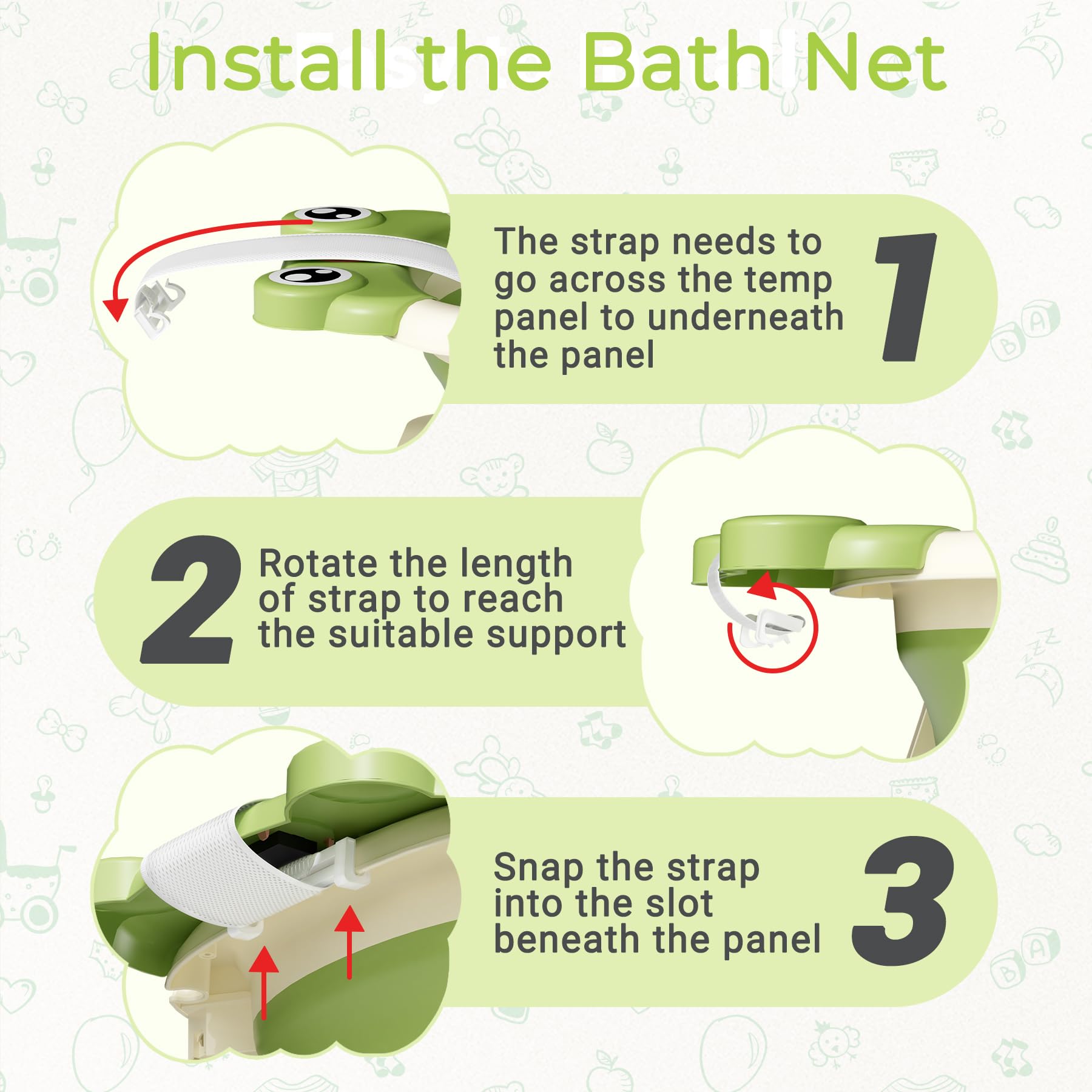 Baby Bathtub, Collapsible Newborn Bathtub for Infant to Toddler 0-24 Months with Soft Cushion and Thermometer,Portable Travel Newborn Tub with No-Slip Feet, Baby Shower Gifts,Green