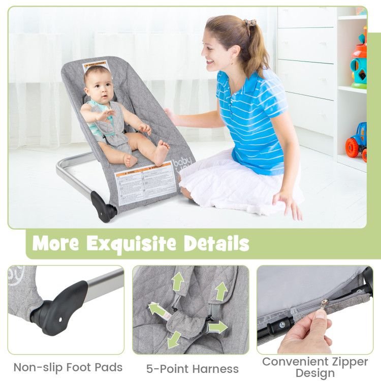 Baby Bouncer Seat with Aluminum and Metal Frame