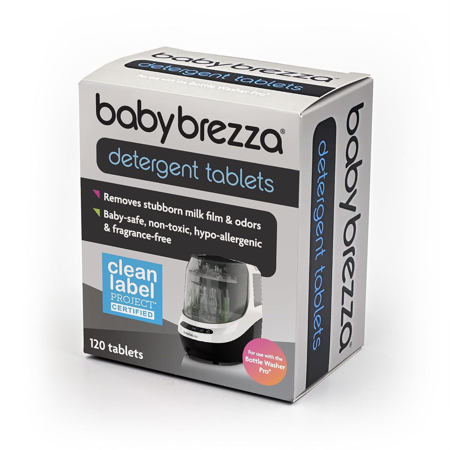 Baby Brezza Universal Detergent Soap Tablets for Baby Brezza Bottle Washer Pro and All Brands of Bottle Washers, 120 Tablets