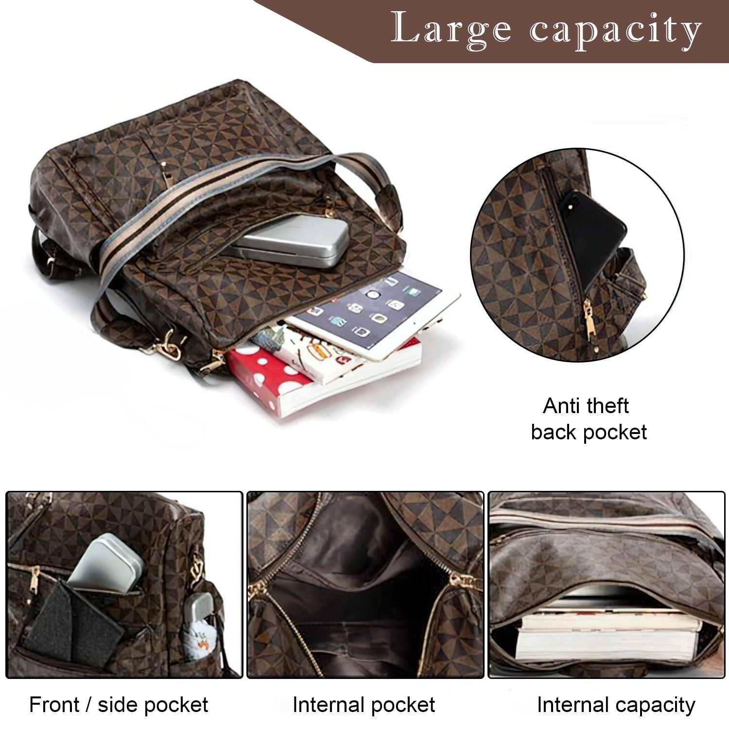 Backpack Purse for Women Fashion Designer Travel Large Ladies handbags