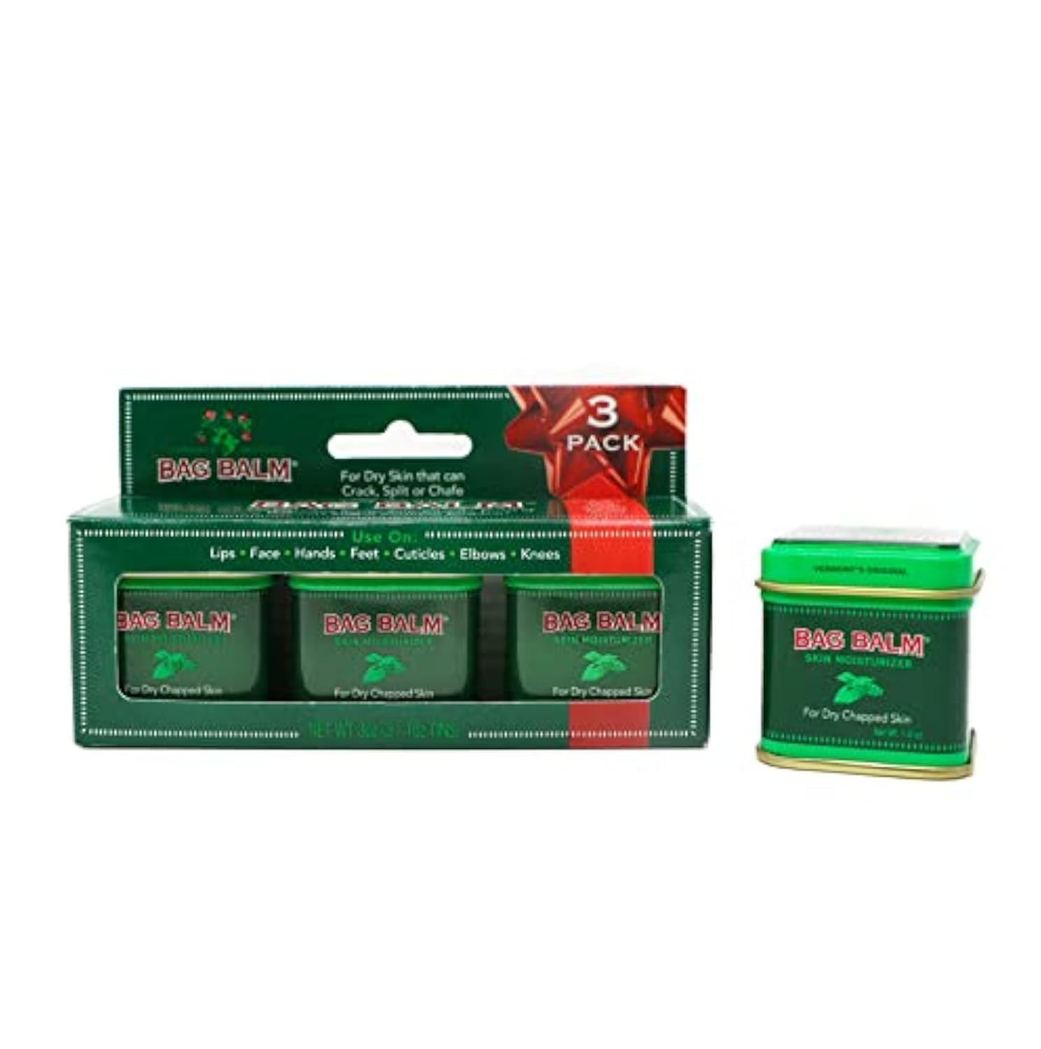 Bag Balm Vermont's Original Skin Moisturizer - Full Body Hydrating Skin Care: Dry Hands, Lips, Face, Feet & More - Unscented, Cruelty & Paraben Free - Day & Night, Men & Women (4oz Tin, Made in USA)