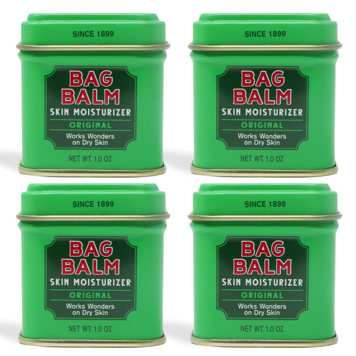 Bag Balm Vermont's Original Skin Moisturizer - Full Body Hydrating Skin Care: Dry Hands, Lips, Face, Feet & More - Unscented, Cruelty & Paraben Free - Day & Night, Men & Women (4oz Tin, Made in USA)