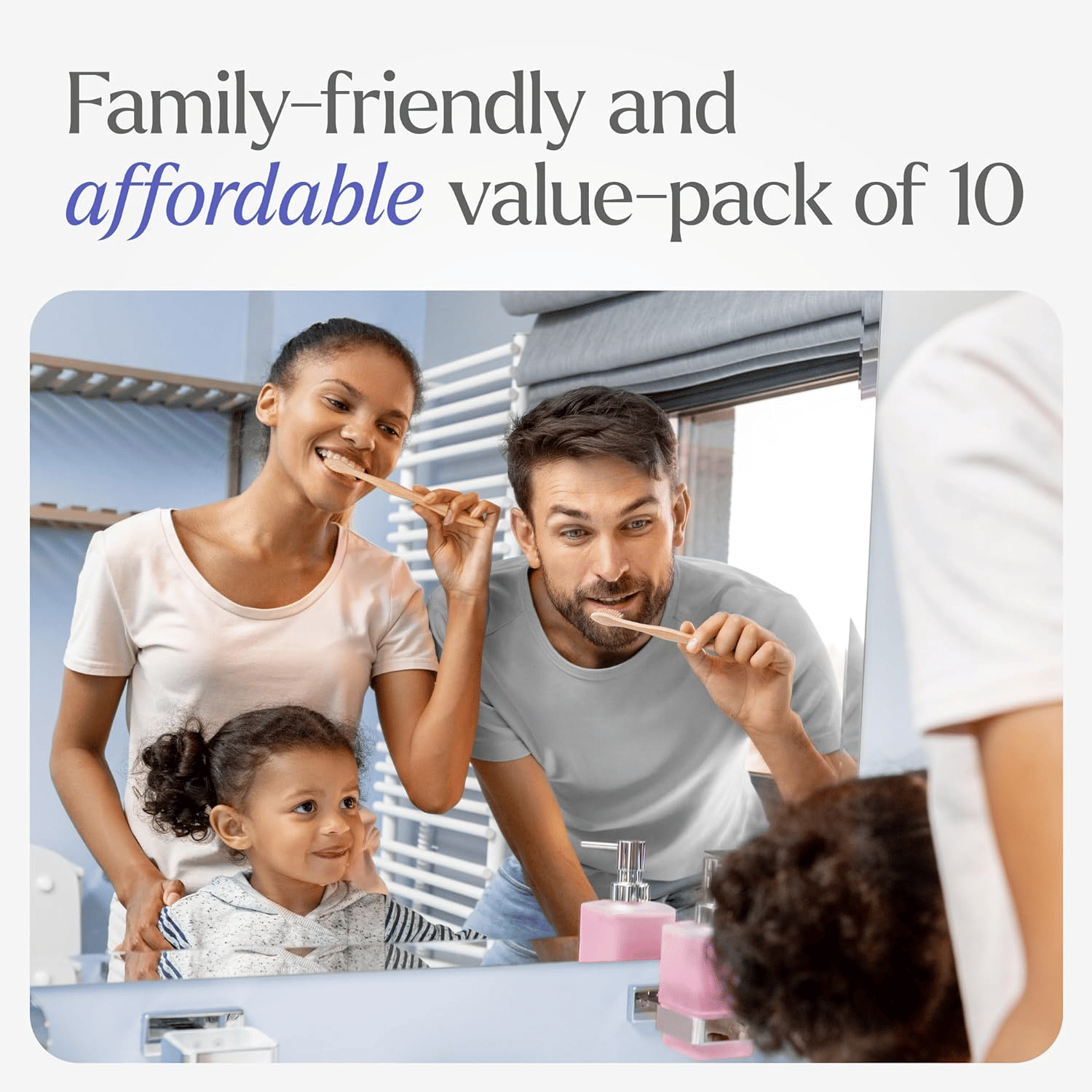 Bamboo Toothbrushes Medium Bristles 10 Pack - BPA Free Medium Bristles Toothbrushes for Adults | Eco-Friendly, Compostable & Biodegradable Toothbrush | Natural Wooden Toothbrushes