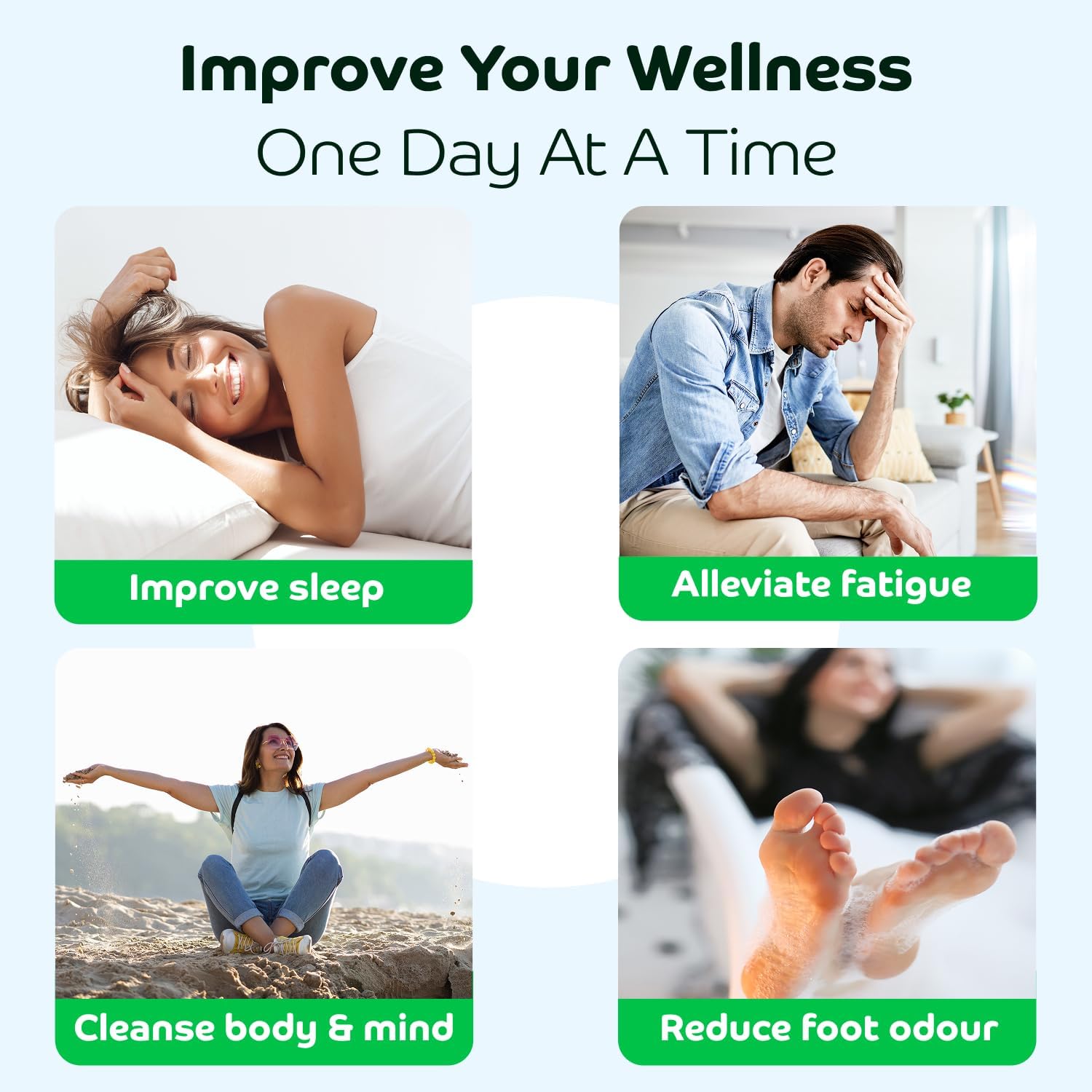 Bandoo Original Deep Cleansing Foot Pads | Rana Pads | Premium Natural Bamboo Foot Pads | Japanese Pads | Cleanse, Moisturize & Energize | for Men & Women | 10 Pads