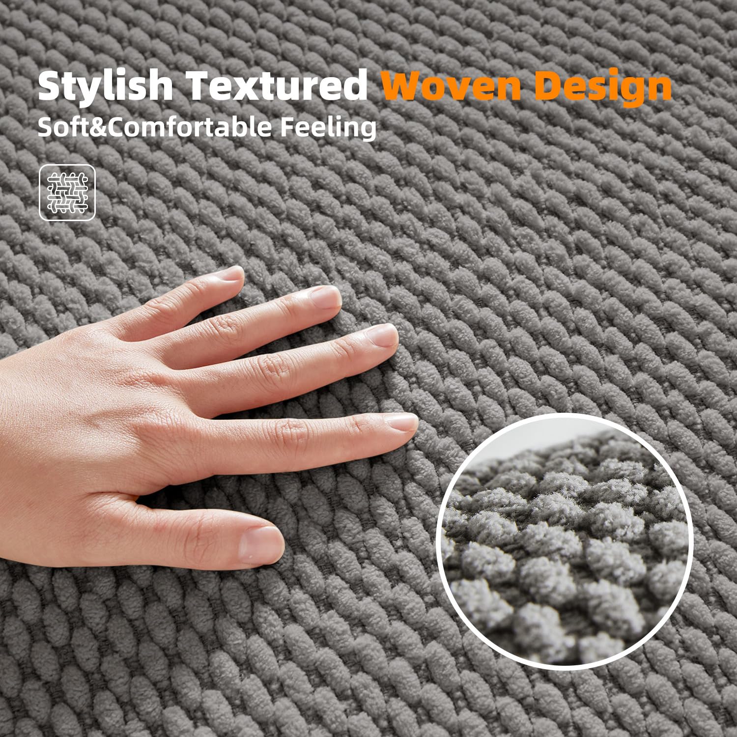 Bathroom Rug - Soft and Absorbent Chenille with Rubber Backing, Quick-Dry Mat Washable Runner Rug for Shower Floor, Bathmat Accessories and Decor Khaki 16"*24"