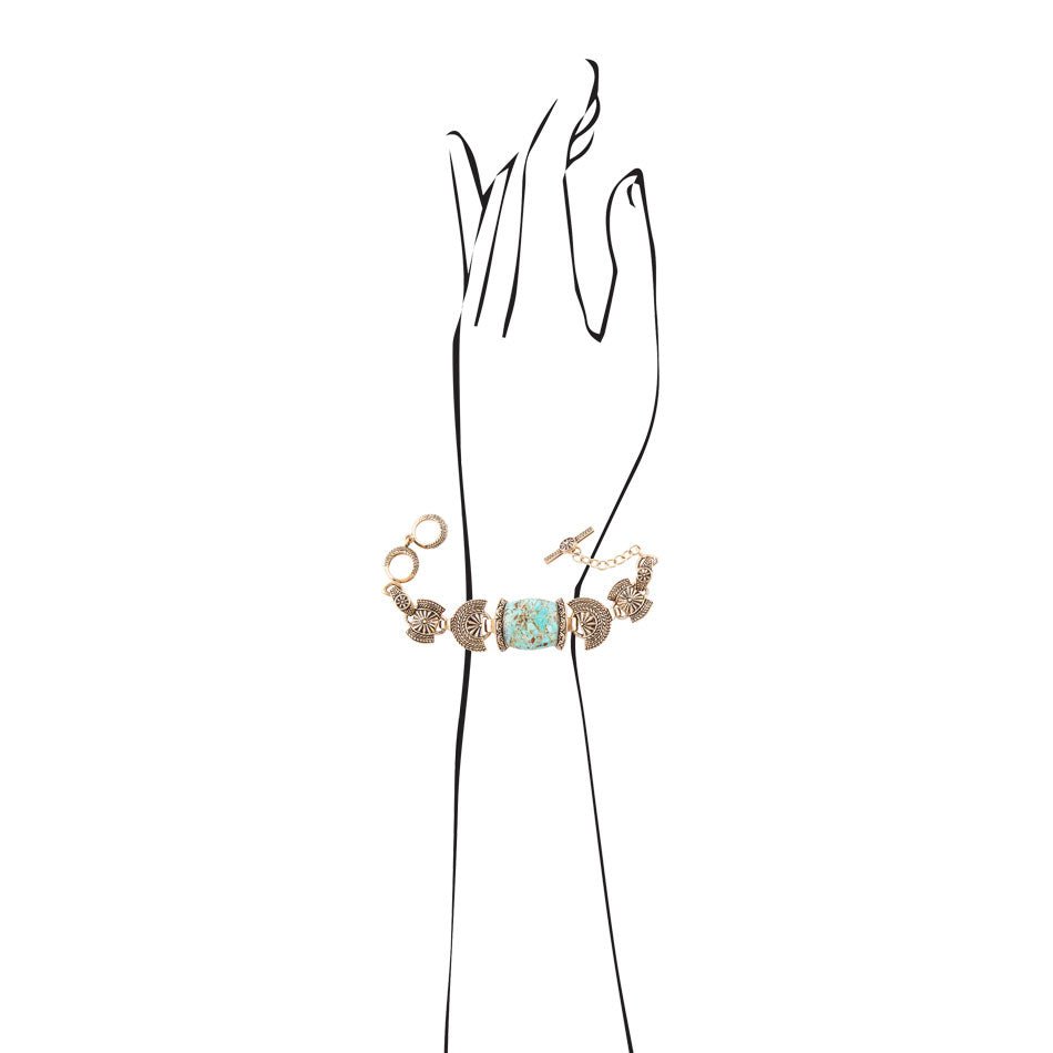 Batik Turquoise Toggle Bracelet