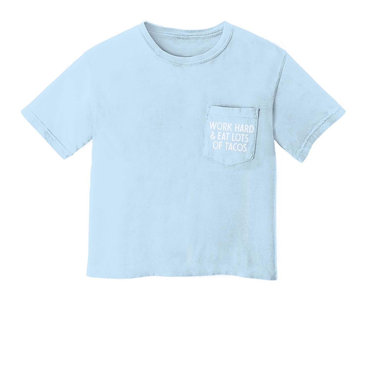 Work Hard & Eat Lots of Tacos Crop Pocket Tee