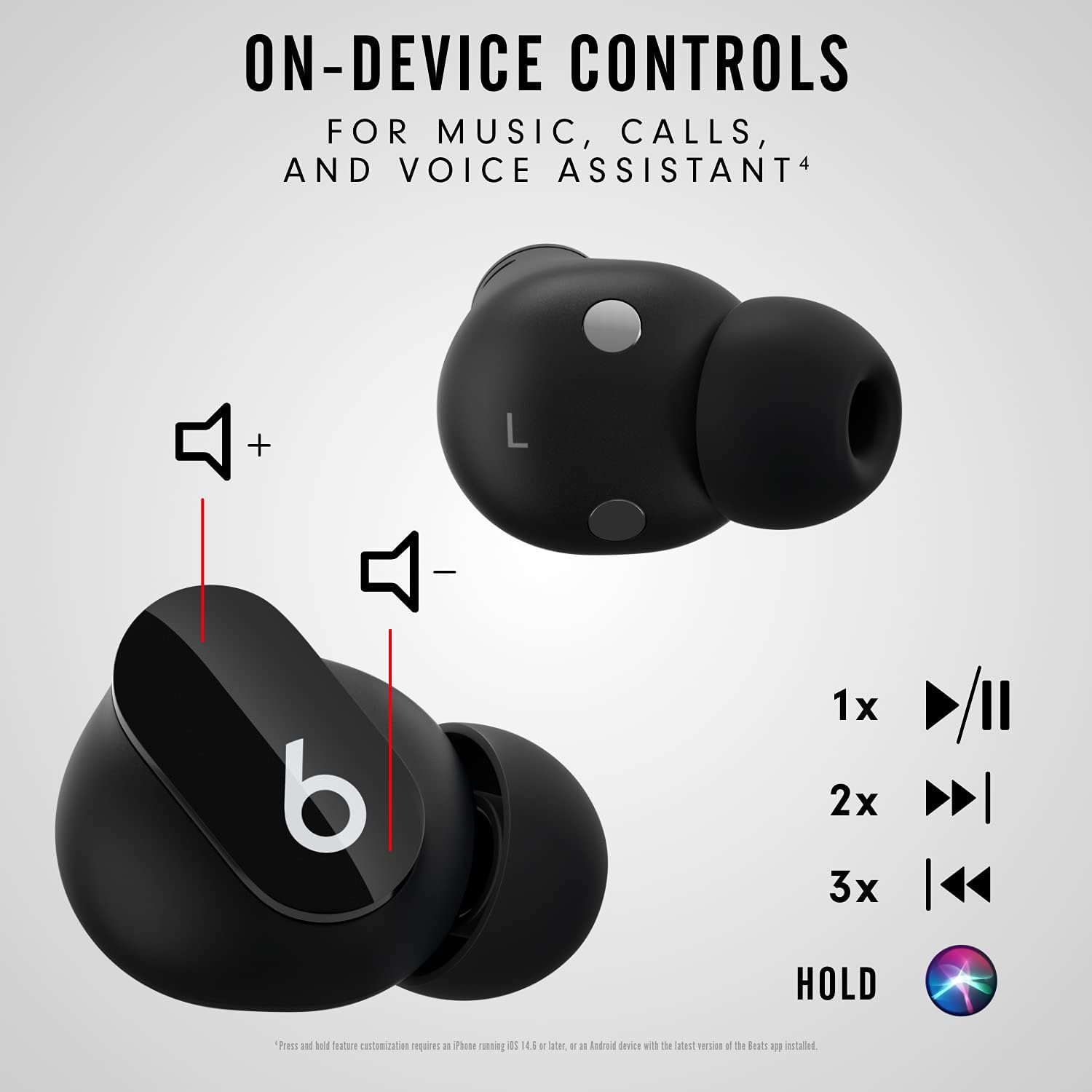 Beats Studio Buds - True Wireless Noise Cancelling Earphones - Black (Renewed Premium)