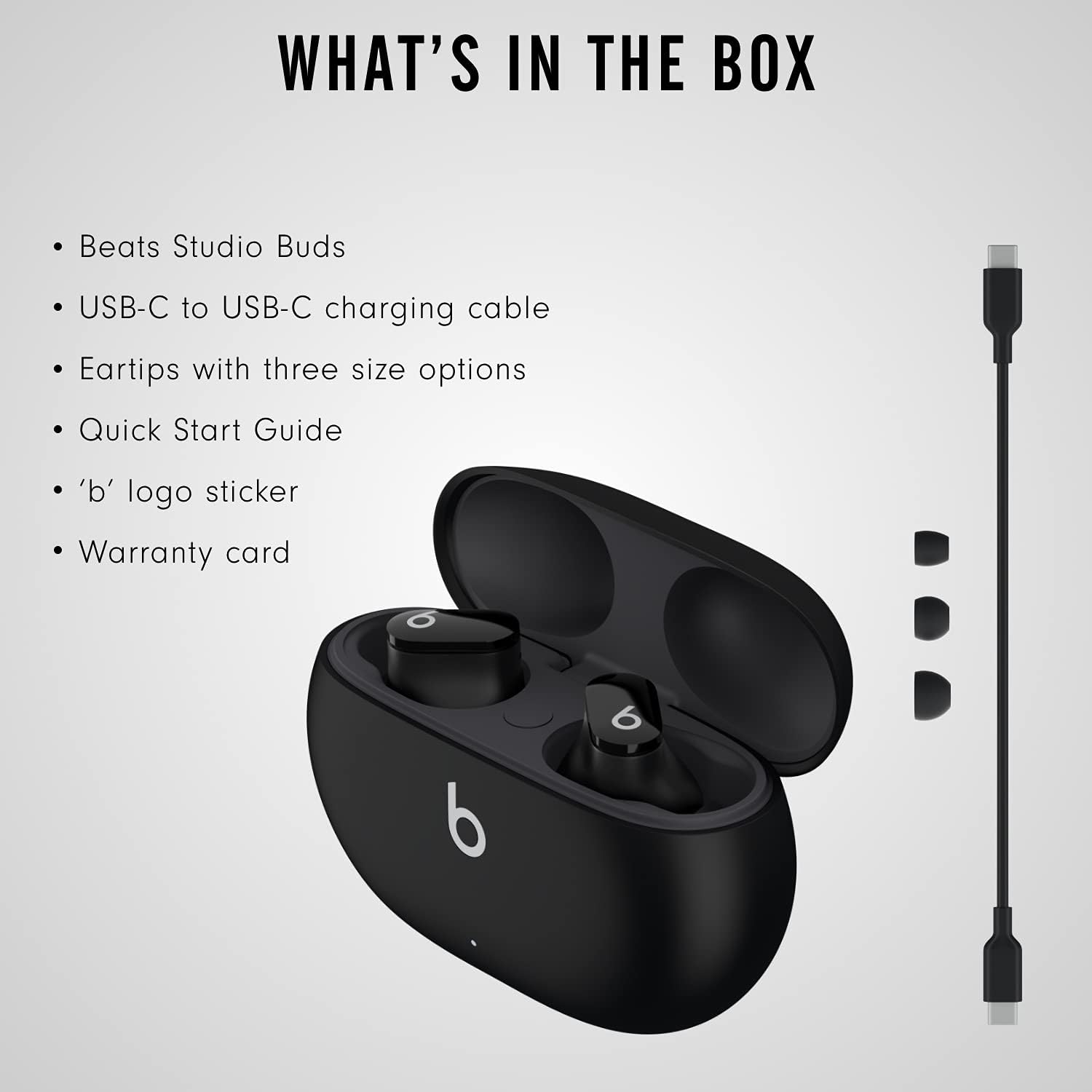 Beats Studio Buds - True Wireless Noise Cancelling Earphones - Black (Renewed Premium)