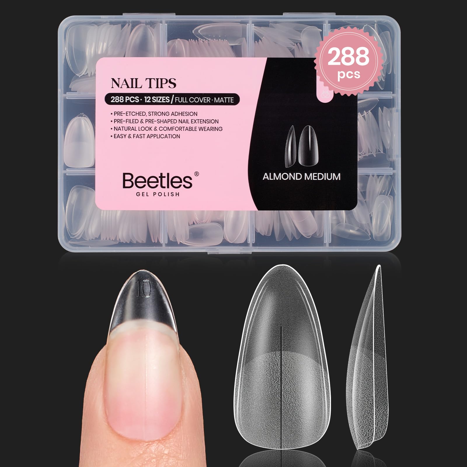 beetles Gel Polish 9 In 1 Gel Nail Glue for Clear Acrylic Nail Tips 2 Pcs 15ml Long Lasting Nail Gel Kit for False Nails Tips, Base Blooming Nail Gel, U V Light Required