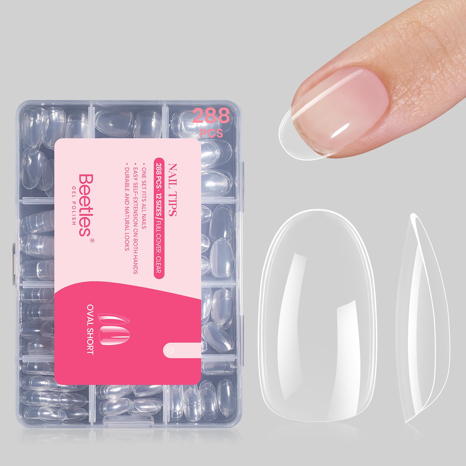 beetles Gel Polish 9 In 1 Gel Nail Glue for Clear Acrylic Nail Tips 2 Pcs 15ml Long Lasting Nail Gel Kit for False Nails Tips, Base Blooming Nail Gel, U V Light Required