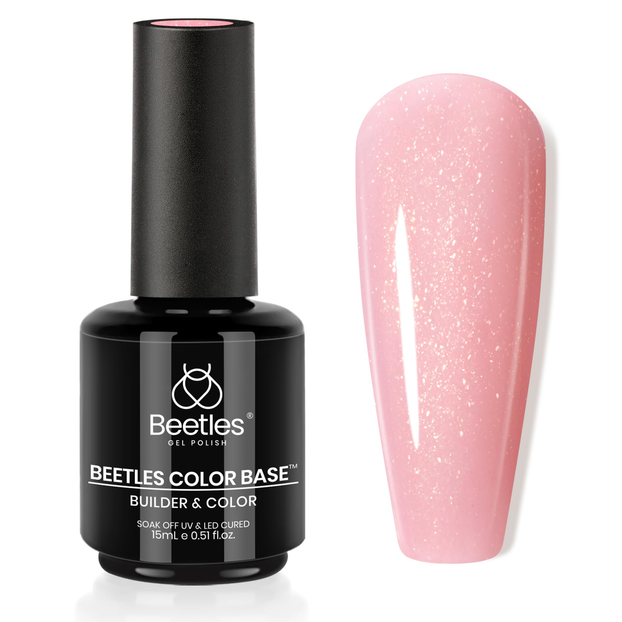 beetles Gel Polish No Wipe Gel Top Coat - Clear Color Top Coat Gel Nail Polish Shine Finish and Long Lasting, Soak Off Nail Lamp, 15ml Gift for Girls