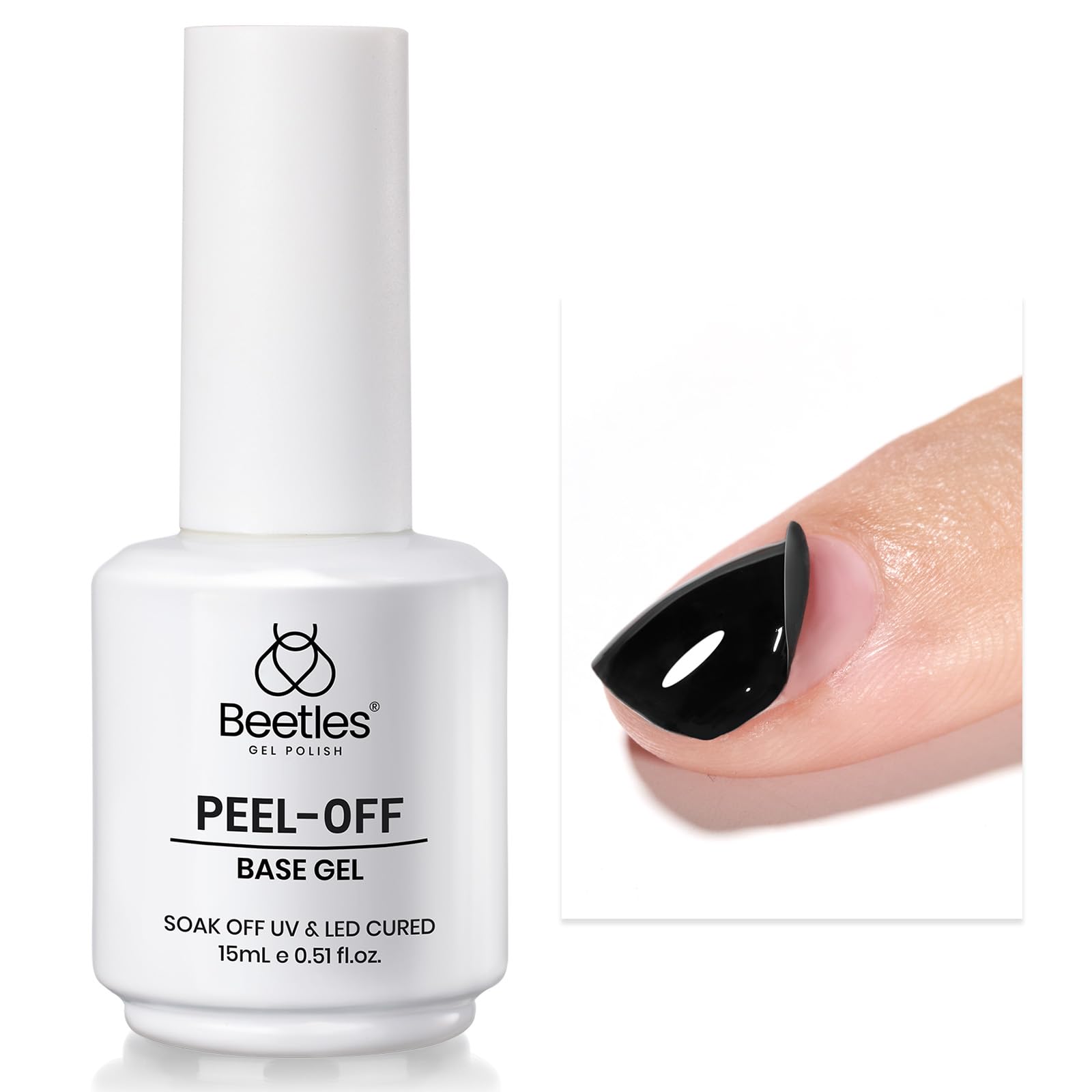 beetles Gel Polish No Wipe Gel Top Coat - Clear Color Top Coat Gel Nail Polish Shine Finish and Long Lasting, Soak Off Nail Lamp, 15ml Gift for Girls