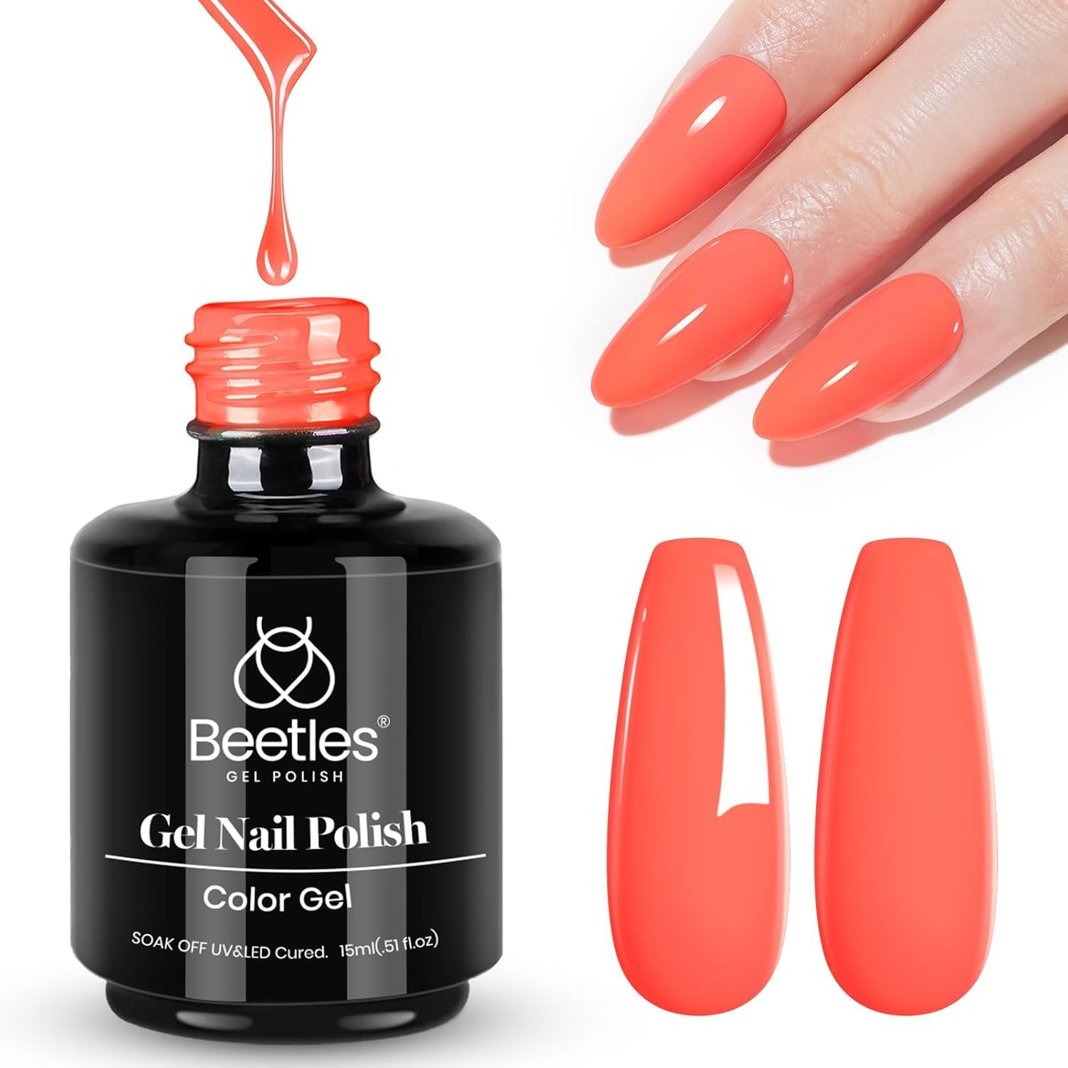 Beetles White Gel Nail Polish,15ml Summer Soak Off UV Gel Polish French Nail Art Manicure Salon DIY Design at Home Gift for Woman