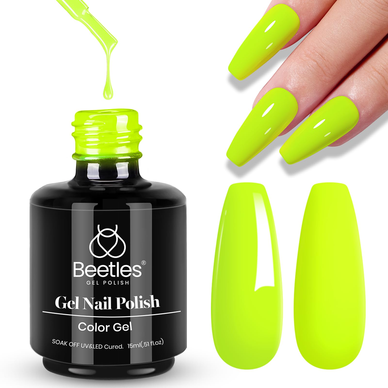 Beetles White Gel Nail Polish,15ml Summer Soak Off UV Gel Polish French Nail Art Manicure Salon DIY Design at Home Gift for Woman