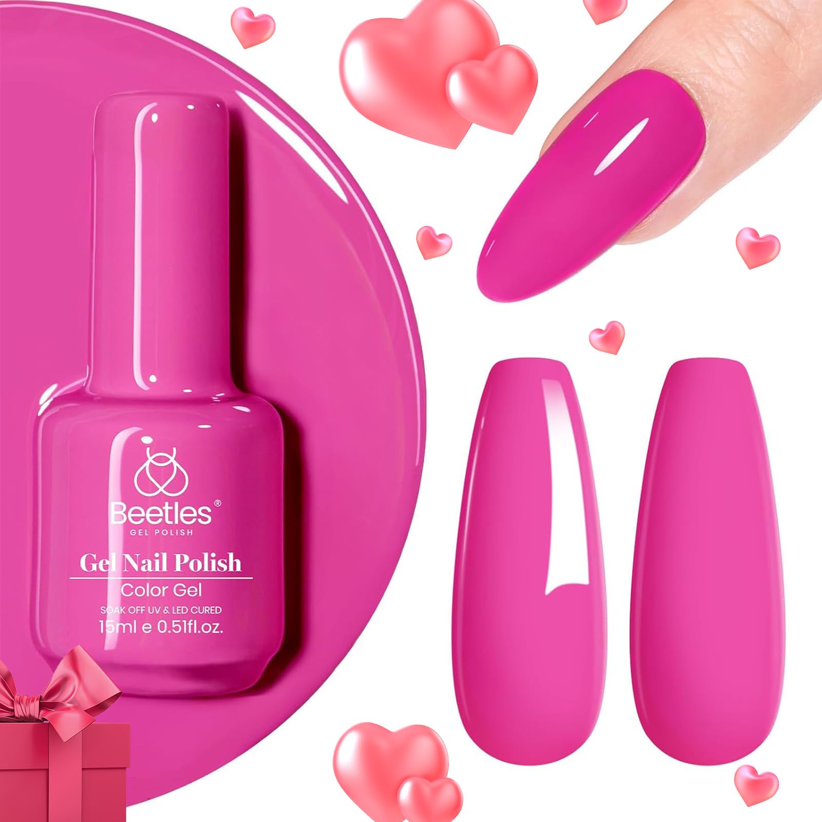 Beetles White Gel Nail Polish,15ml Summer Soak Off UV Gel Polish French Nail Art Manicure Salon DIY Design at Home Gift for Woman