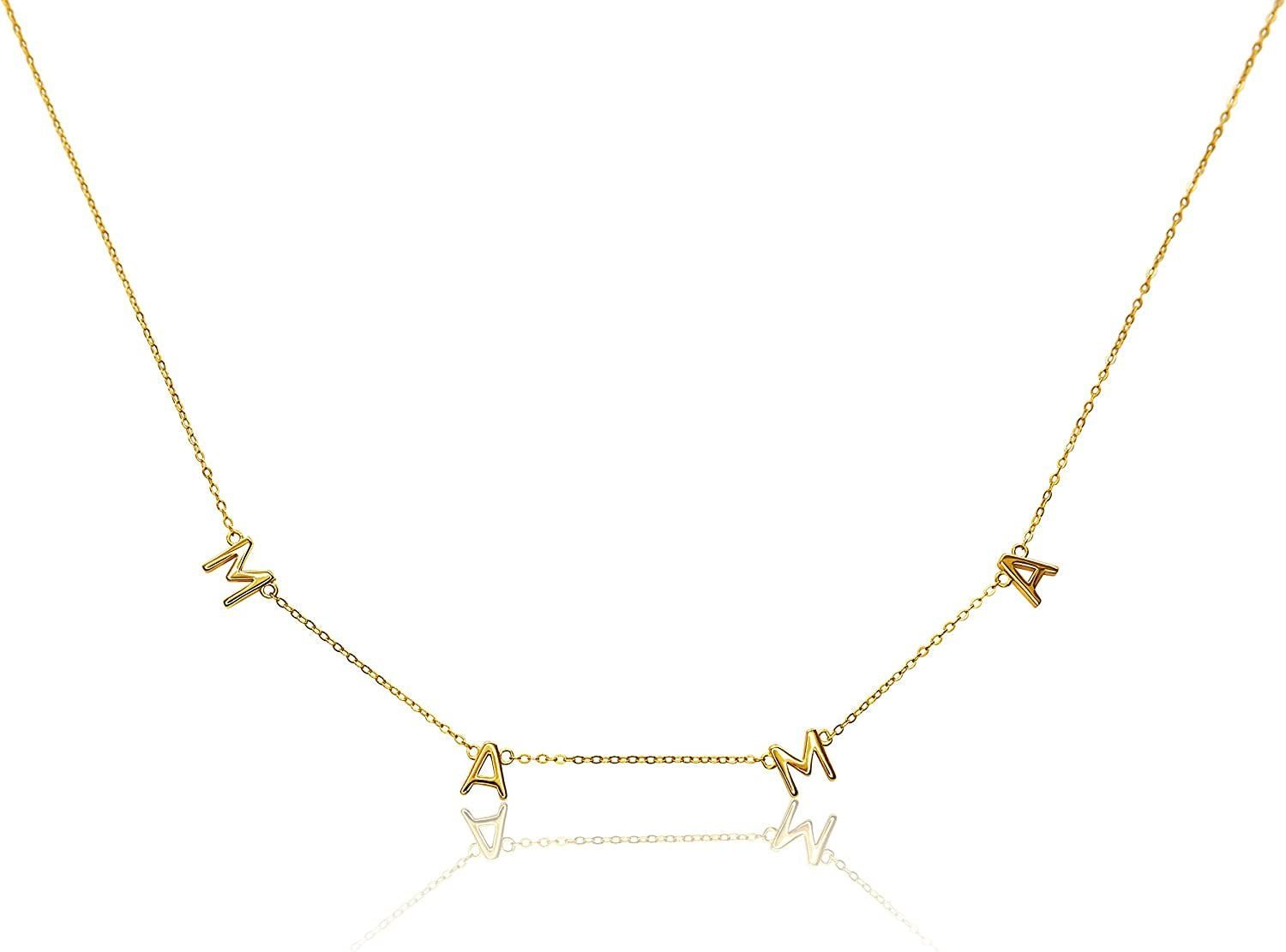 Benevolence LA Mama Necklace Dainty Necklace; 14k Gold Dipped Necklaces For Women; Gifts for Mom | 14 Gold Necklace; Mother's Necklace; Necklaces for Mom; Designed in California