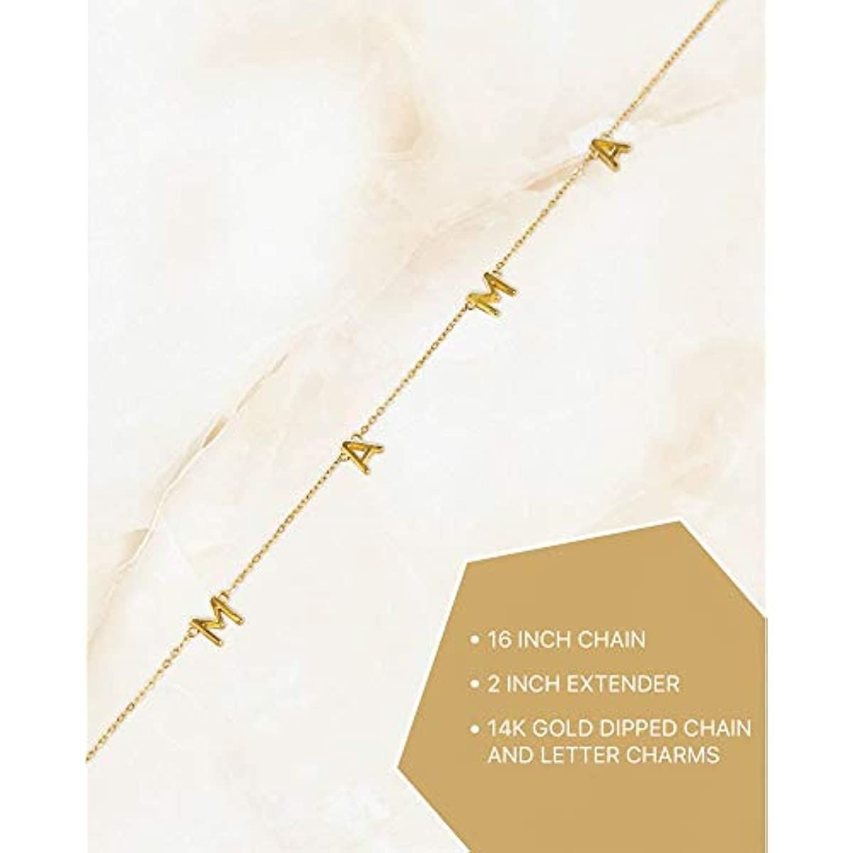 Benevolence LA Mama Necklace Dainty Necklace; 14k Gold Dipped Necklaces For Women; Gifts for Mom | 14 Gold Necklace; Mother's Necklace; Necklaces for Mom; Designed in California