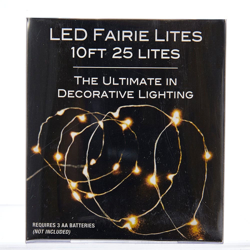 10 Foot LED Warm White Fairie Lights - 25 Lites