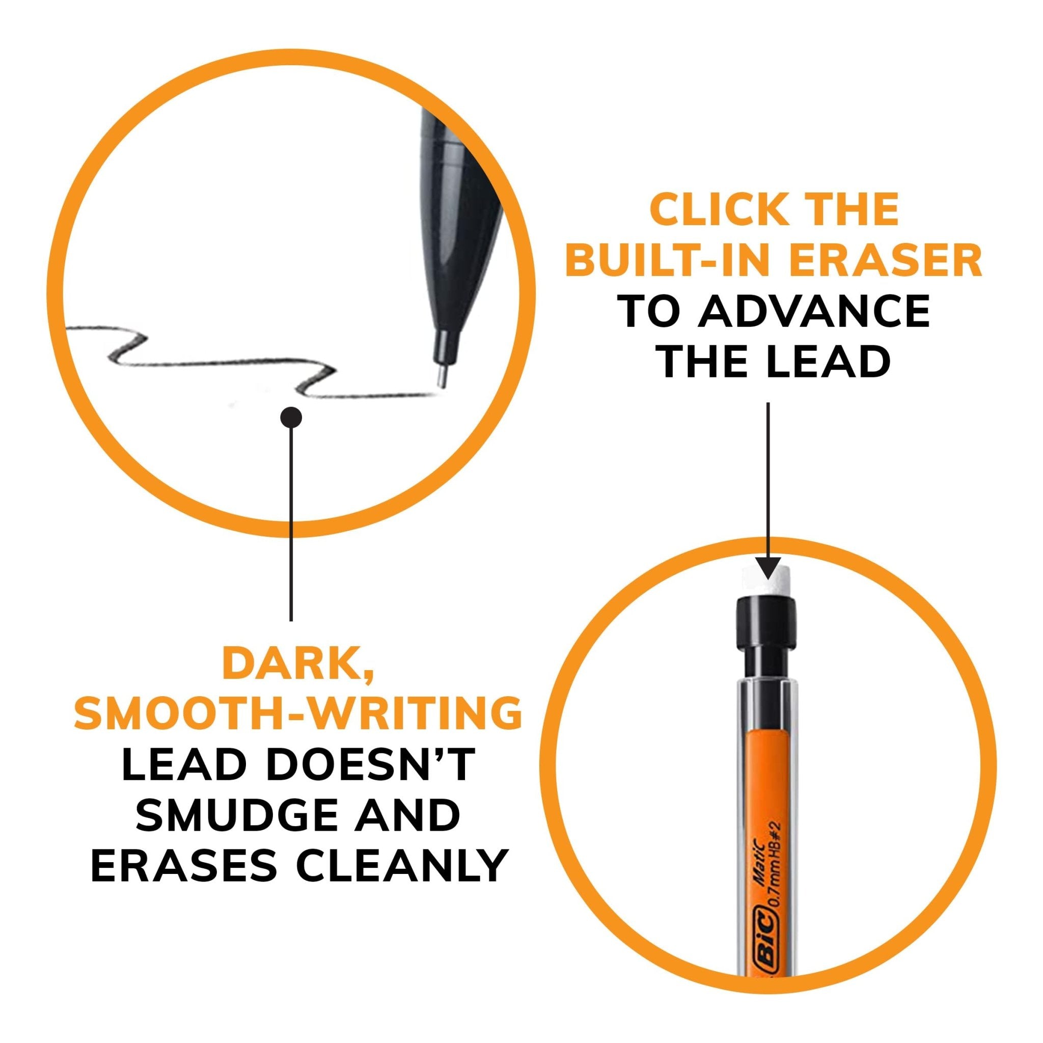 BIC Xtra Smooth Mechanical Pencil with 0.7 mm Medium Point, Refillable and Retractable, 40-Count Pack