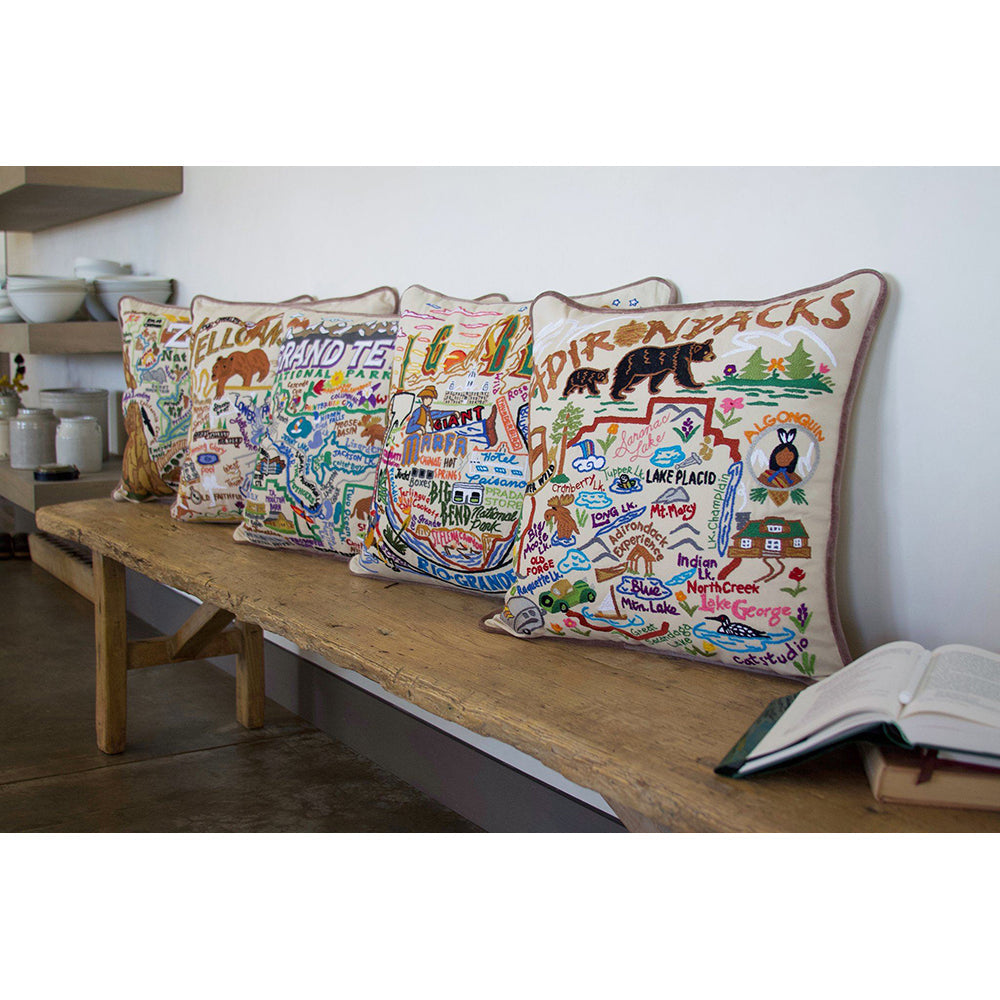 Big Bend Hand-Embroidered Pillow