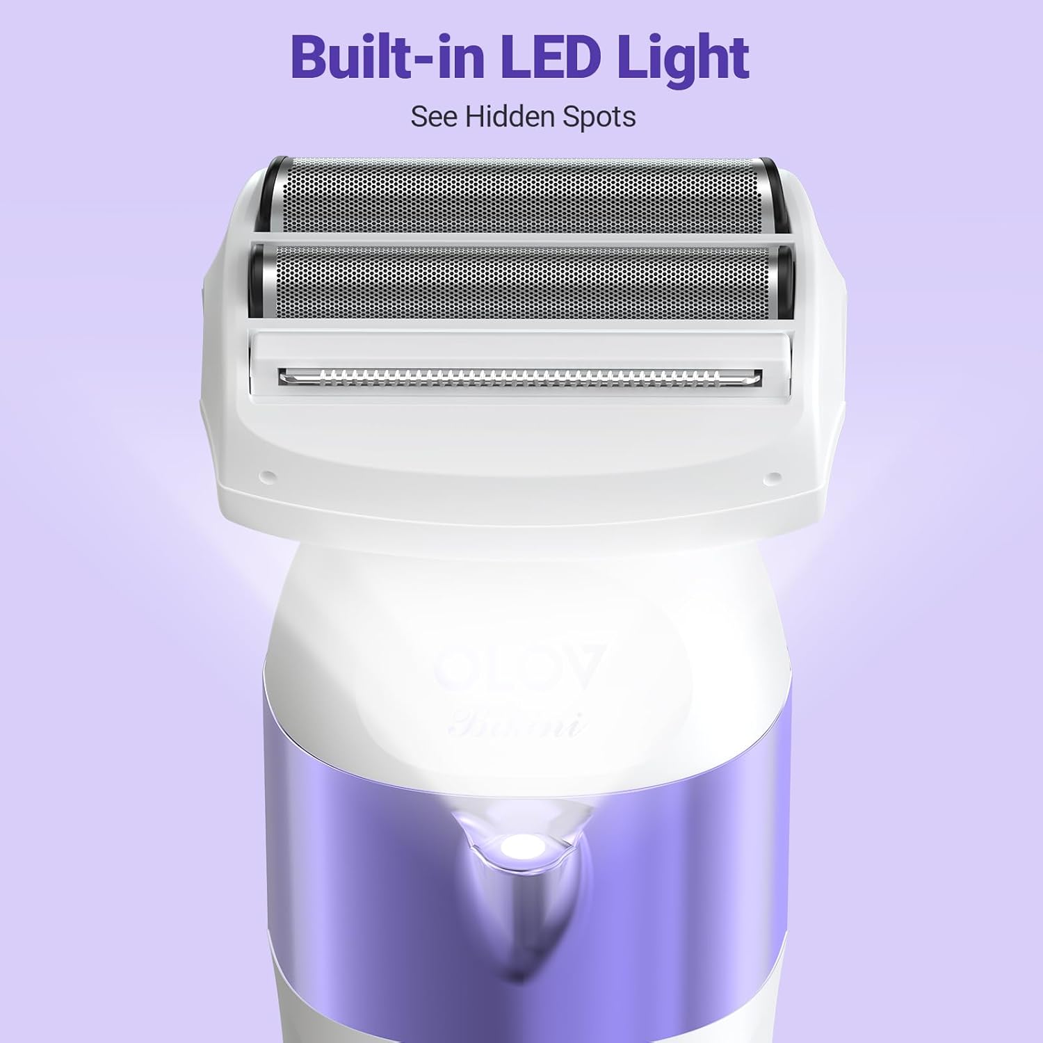 Bikini Trimmer for Women, IPX7 Waterproof Wet & Dry Electric Razors for Women, Bikini Legs Underarm Pubic Hairs Rechargeable Electric Shaver with 2 Trimmer Heads and Travel Razors